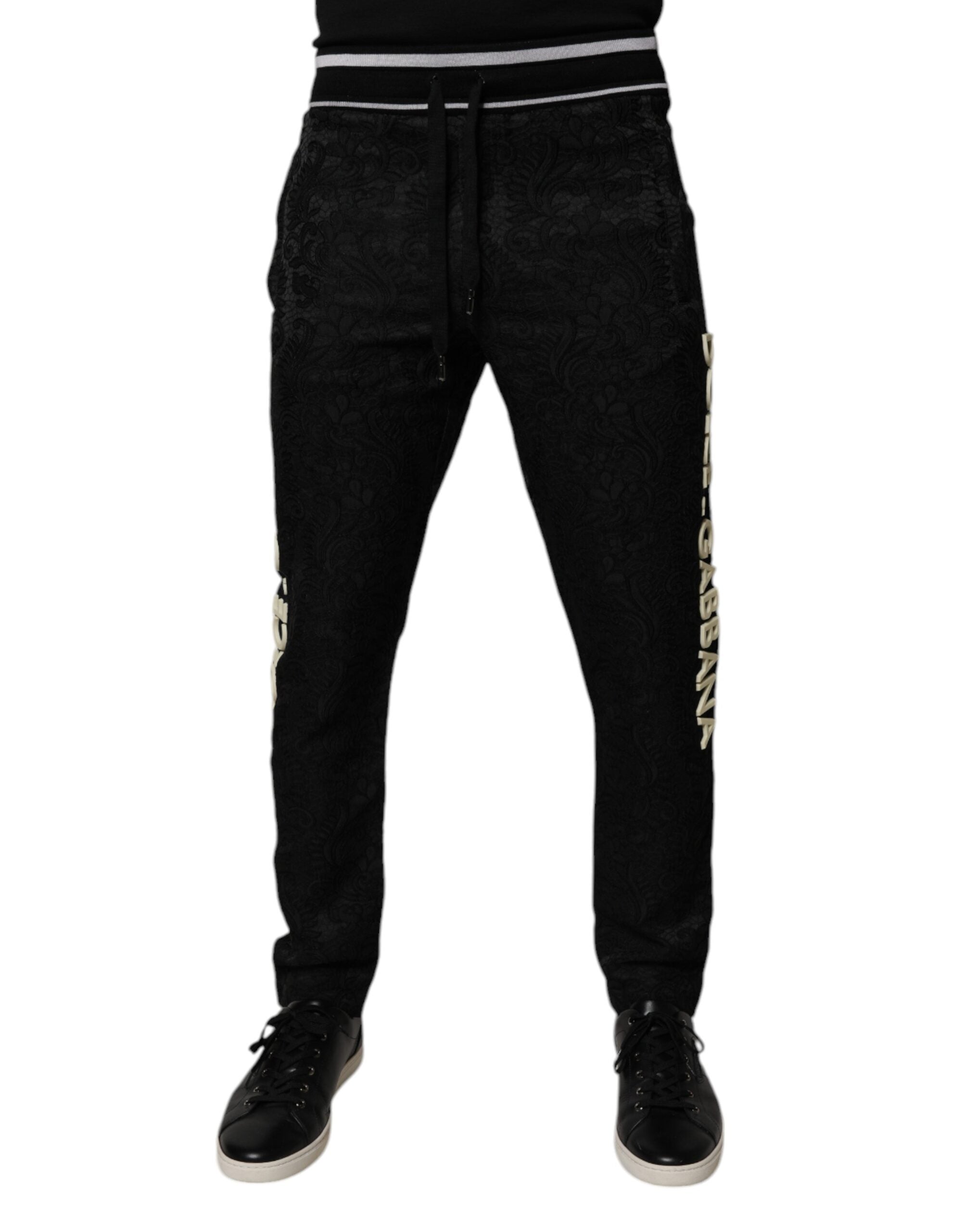 Dolce & Gabbana Black Mid Waist Jogger Men's Sweatpants Trousers-2