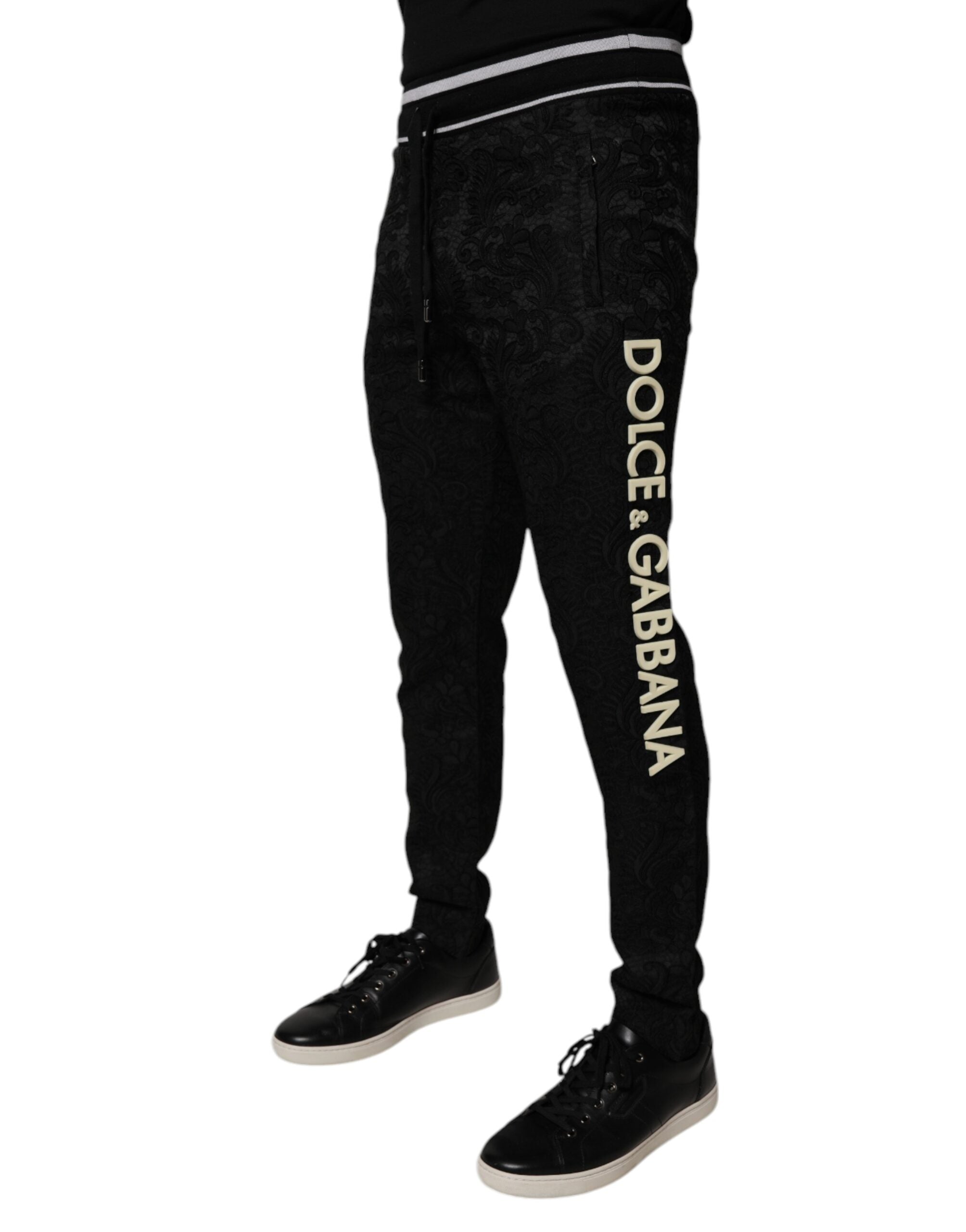 Dolce & Gabbana Black Mid Waist Jogger Men's Sweatpants Trousers-3