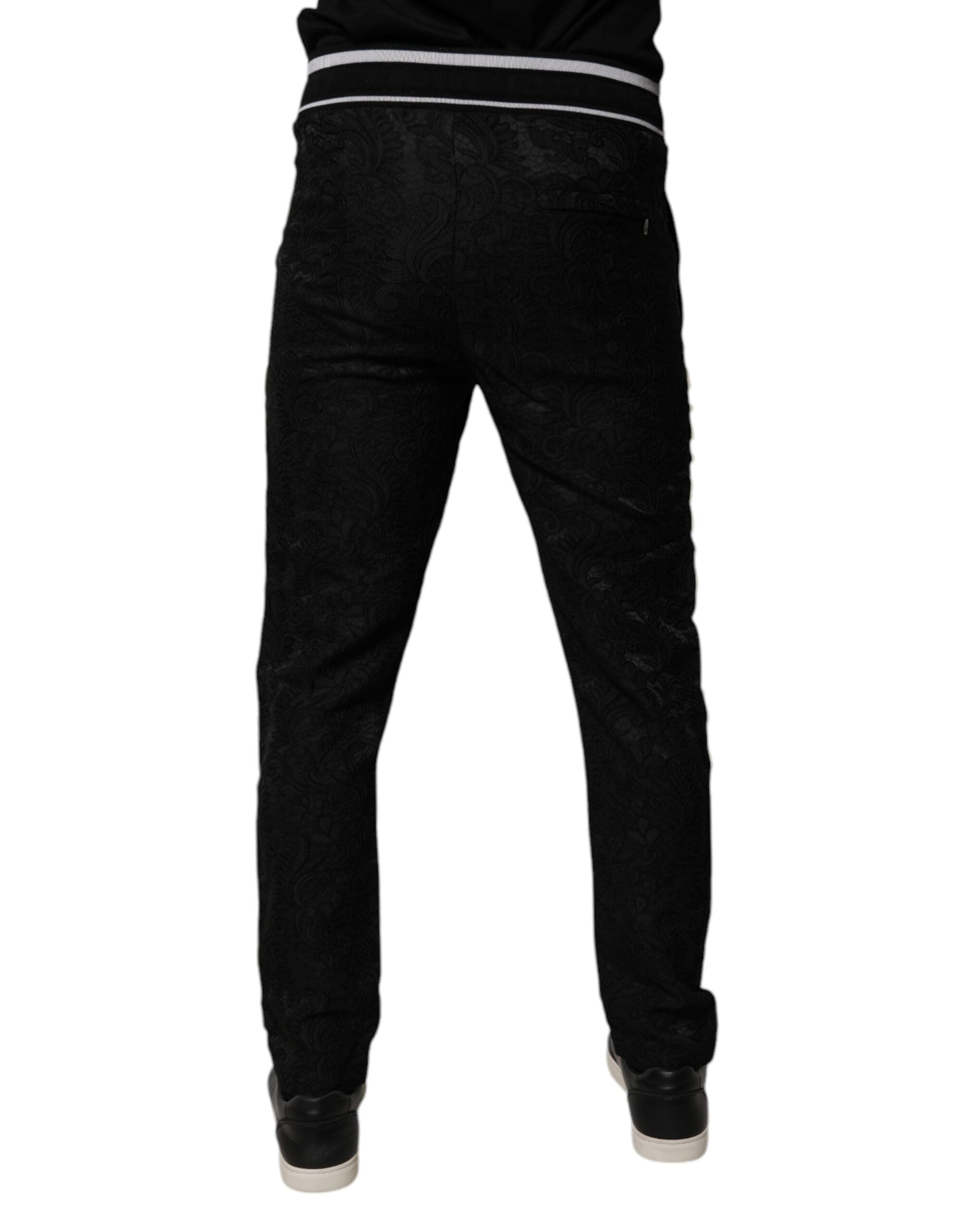 Dolce & Gabbana Black Mid Waist Jogger Men's Sweatpants Trousers-4