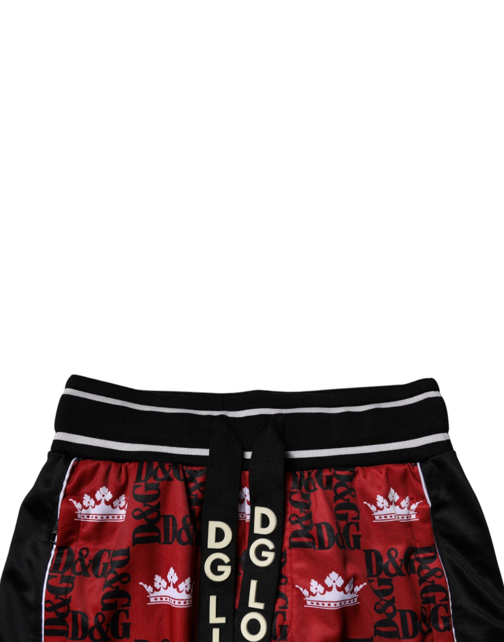 Pantalones deportivos Dolce & Gabbana con monograma del logotipo de la corona roja para hombre-5