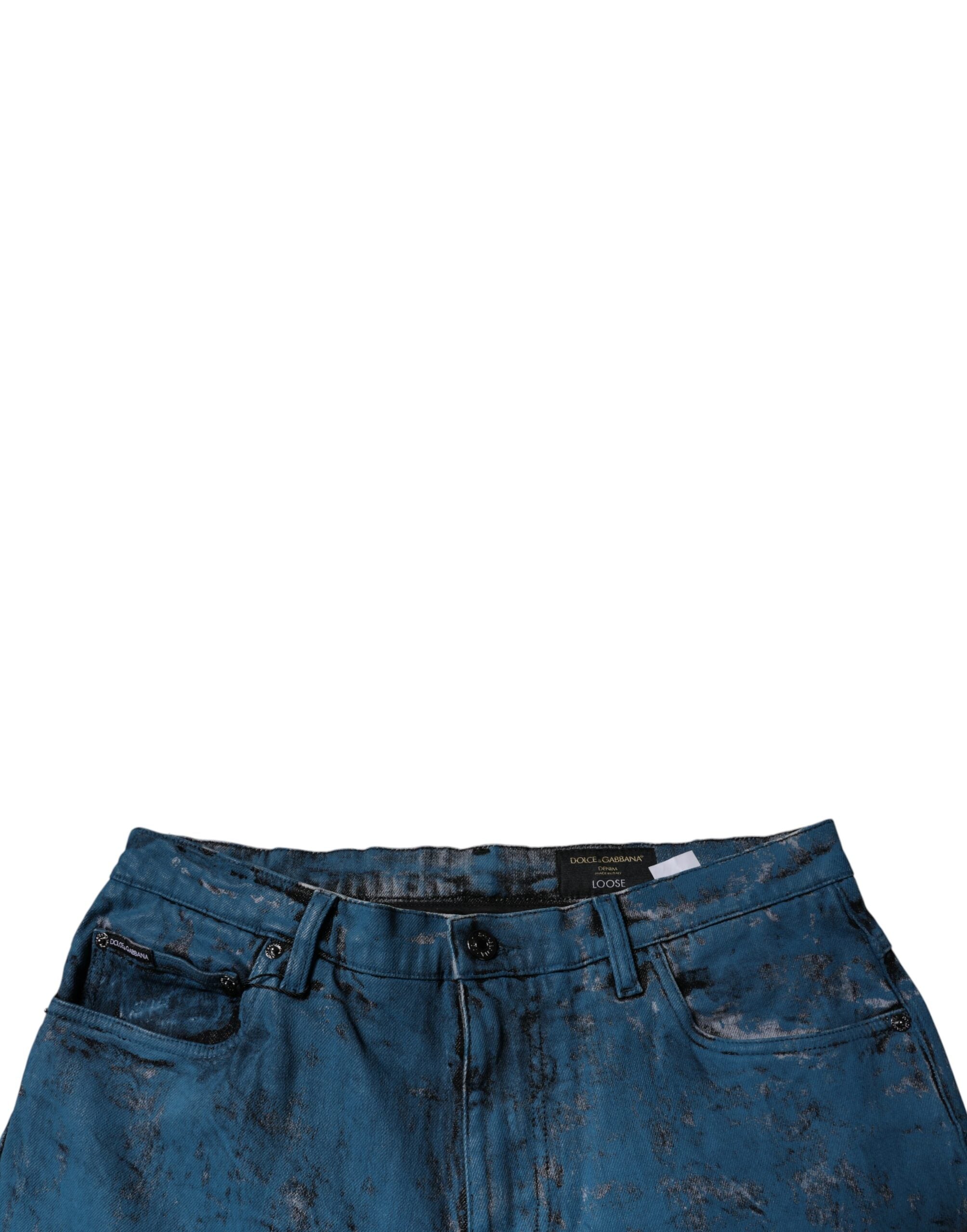 Dolce & Gabbana Blue Tie Dye Cotton Skinny Men's Denim Jeans-5