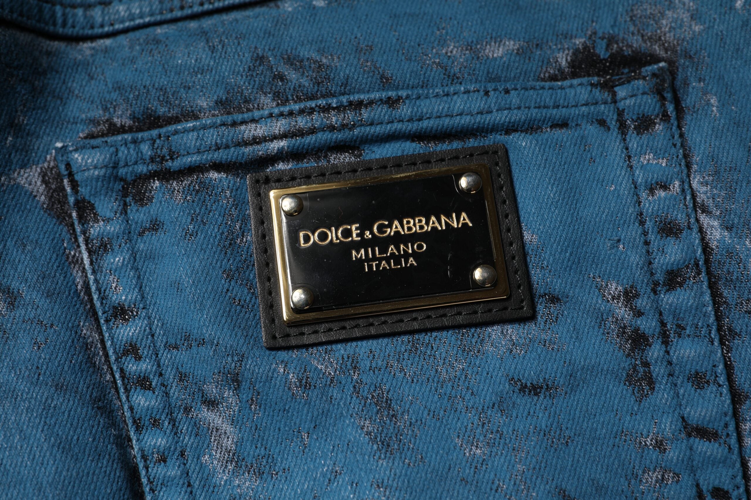 Dolce & Gabbana Blue Tie Dye Cotton Skinny Men's Denim Jeans-6