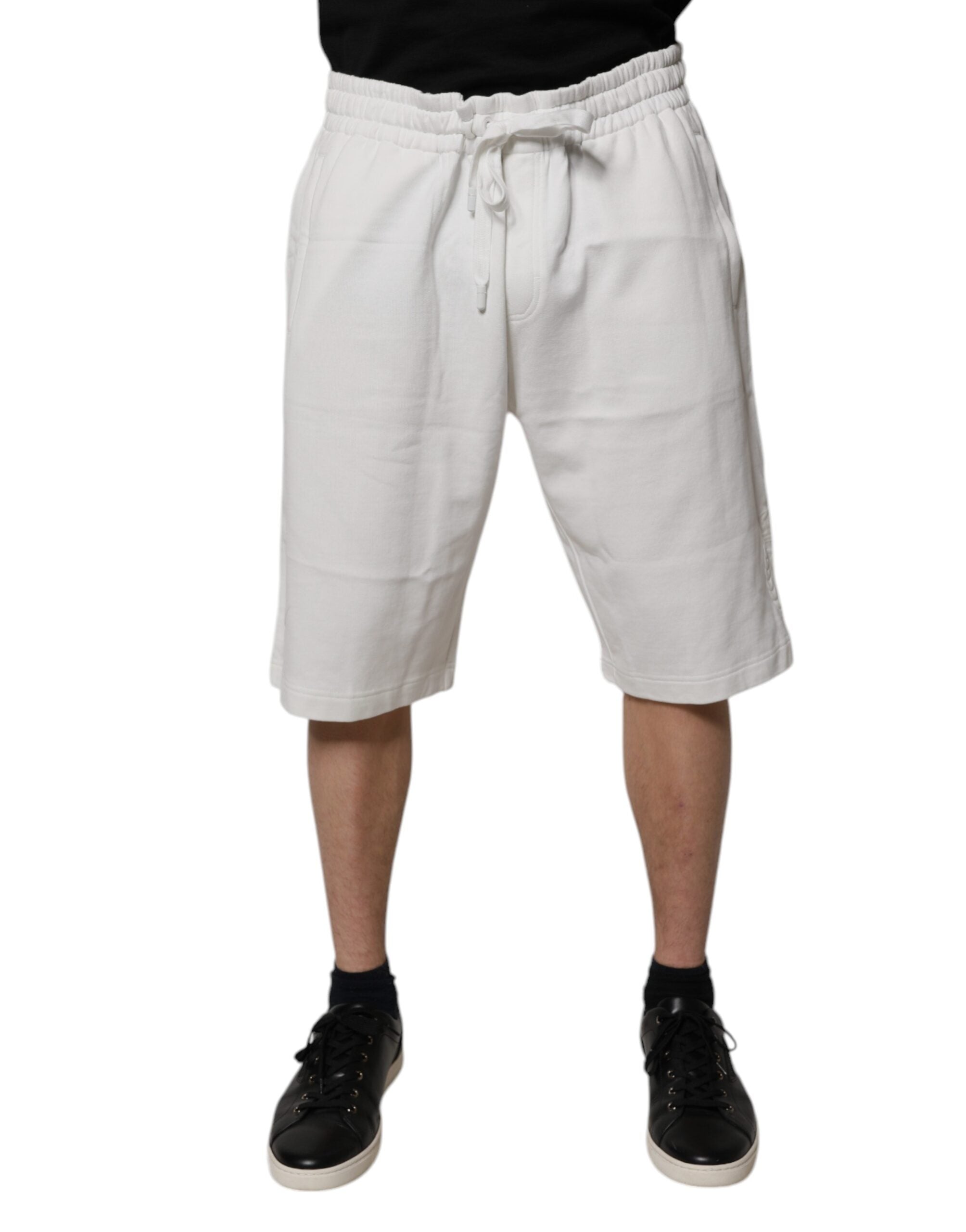 Dolce & Gabbana Weiße Baumwoll-Sweatshorts Männer Bermuda-Shorts-2