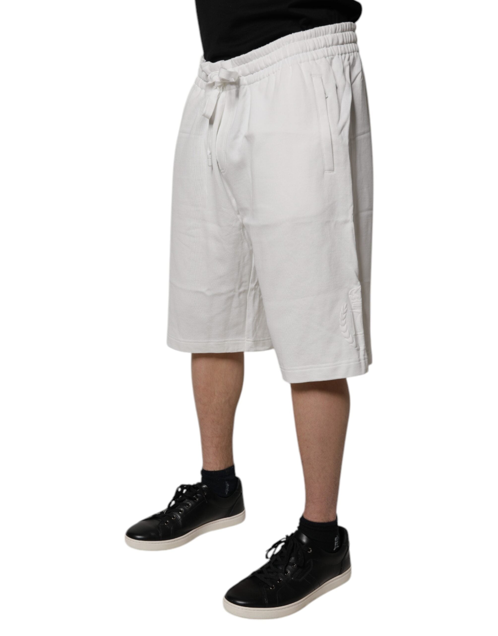 Dolce & Gabbana Weiße Baumwoll-Sweatshorts Männer Bermuda-Shorts-3