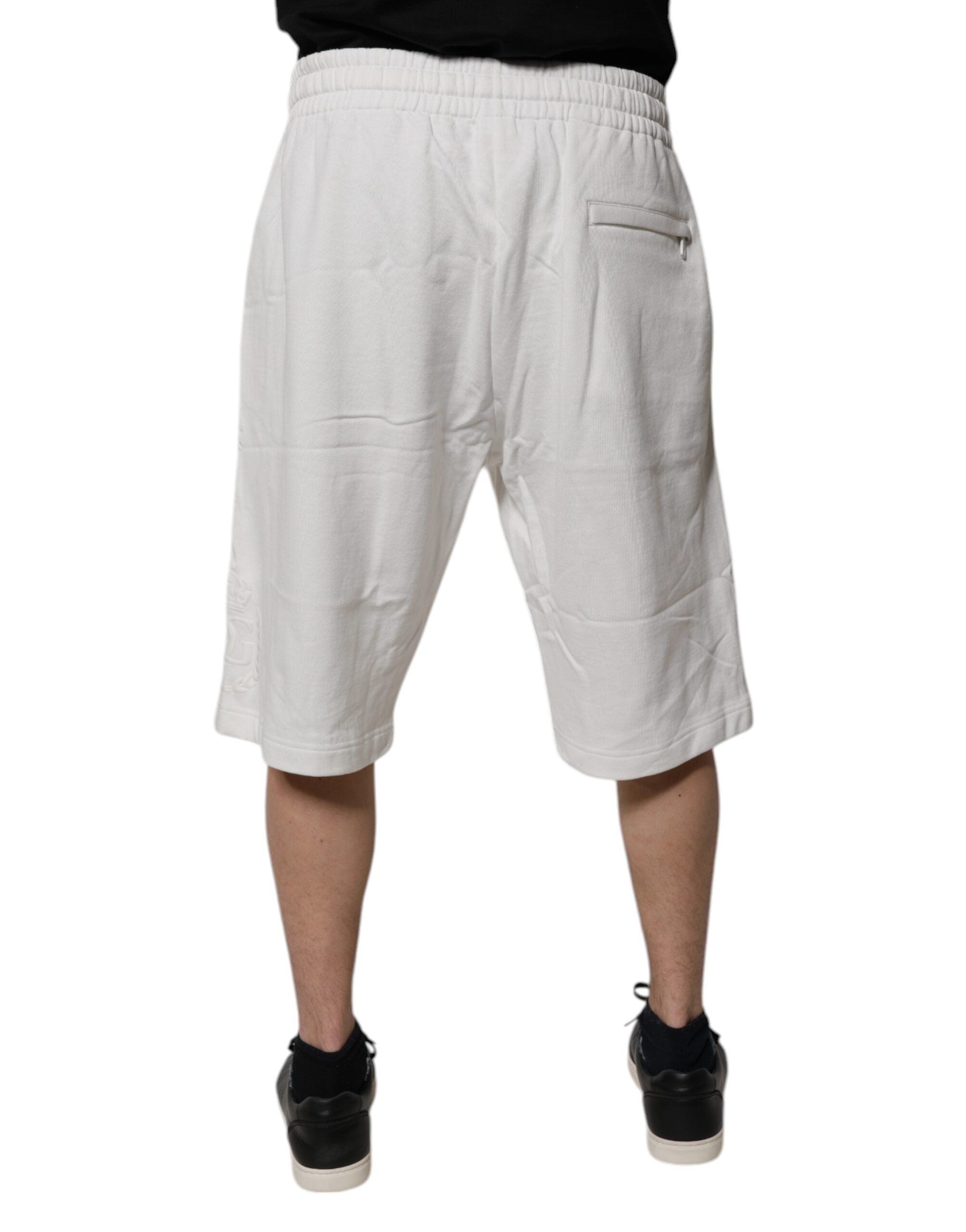 Dolce & Gabbana Weiße Baumwoll-Sweatshorts Männer Bermuda-Shorts-4