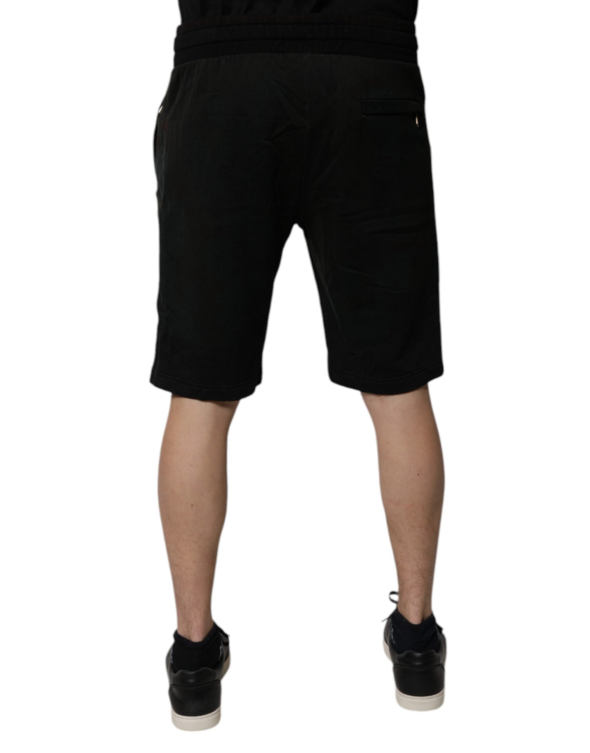 Dolce & Gabbana Black Cotton Sweatshorts Men's Bermuda Shorts-4
