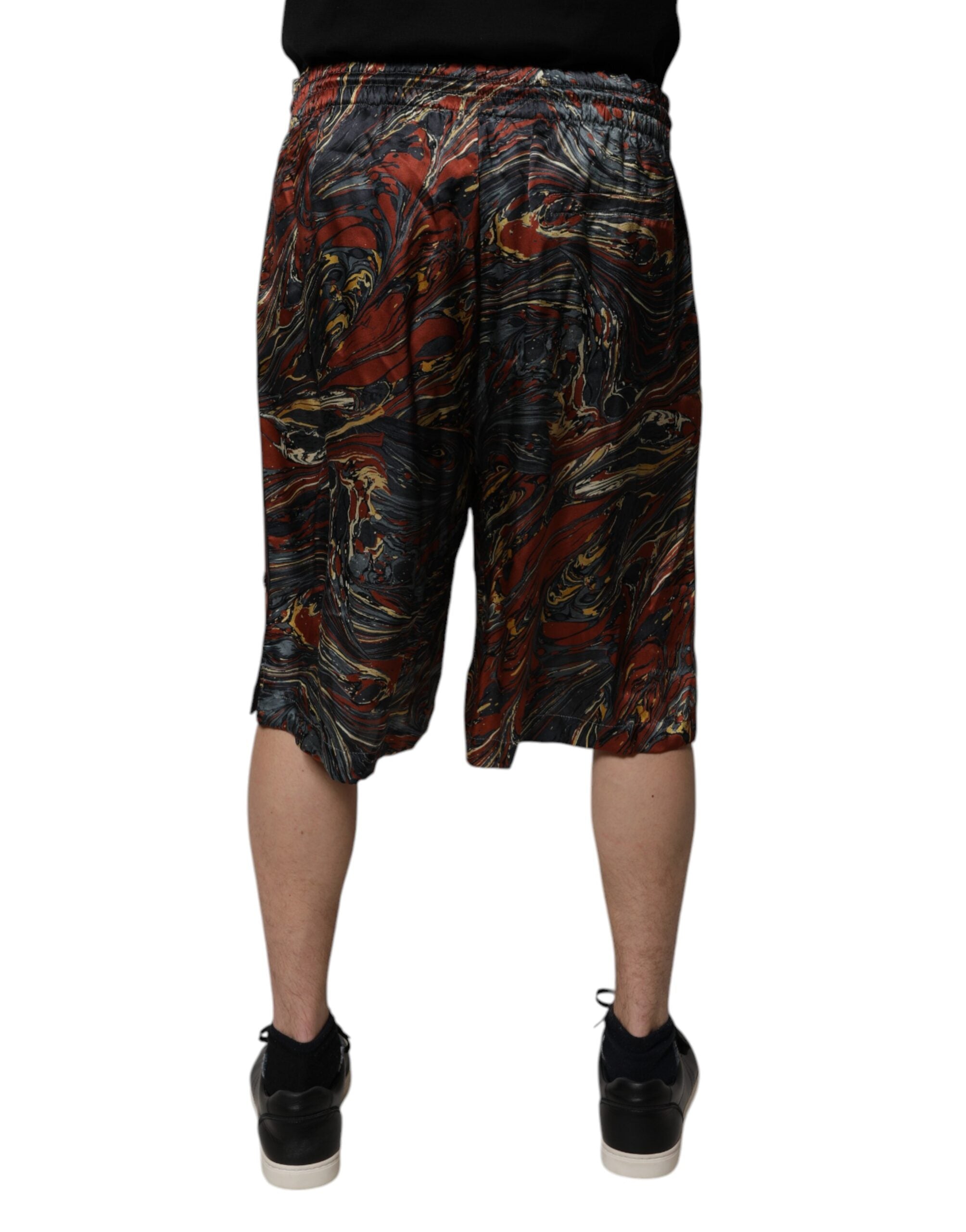 Dolce & Gabbana Bermudashorts mit mehrfarbigem Marmordruck auf der Hose-4