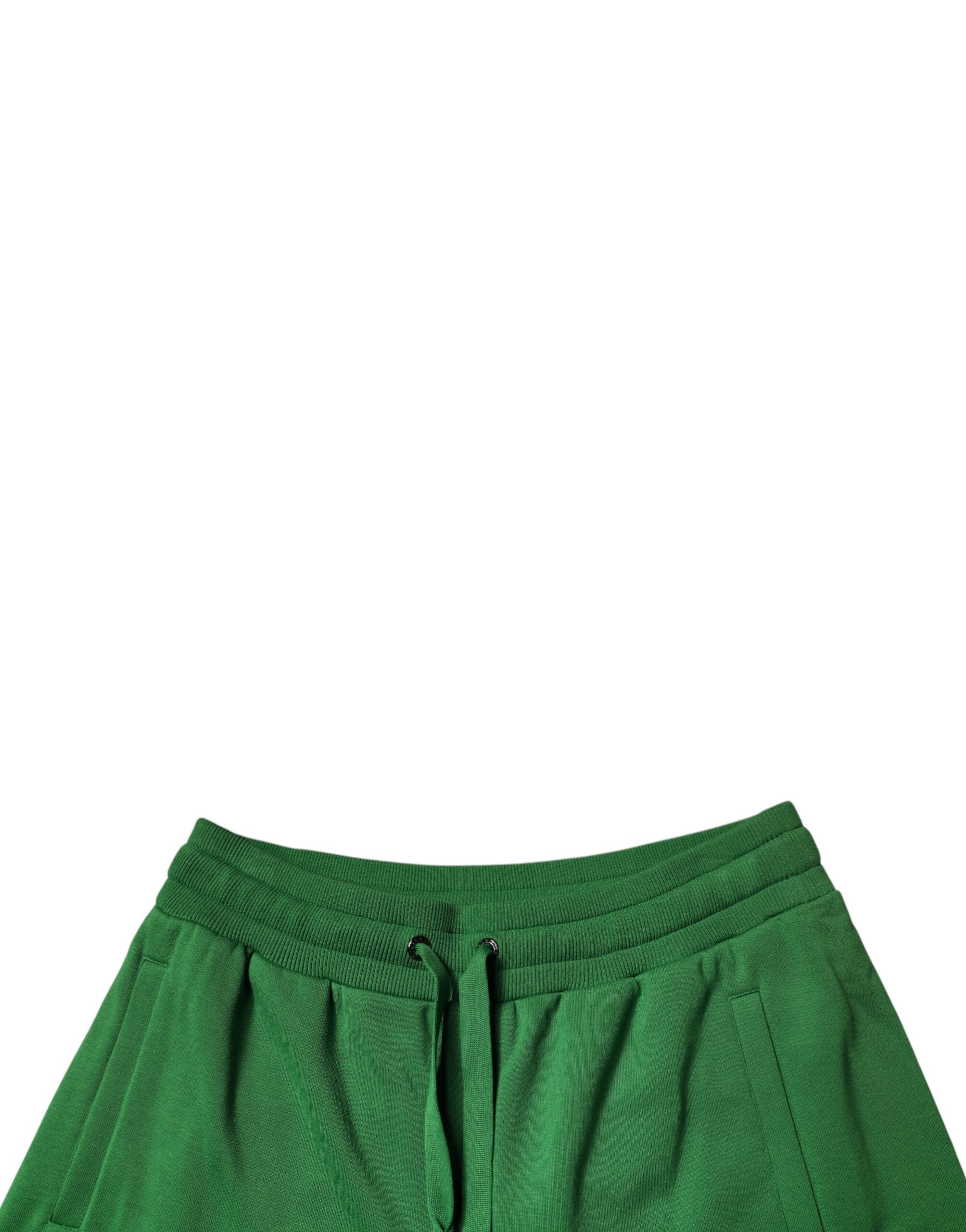 Dolce & Gabbana Grüne Baumwolle Männer Sweatshorts Bermuda Shorts-5
