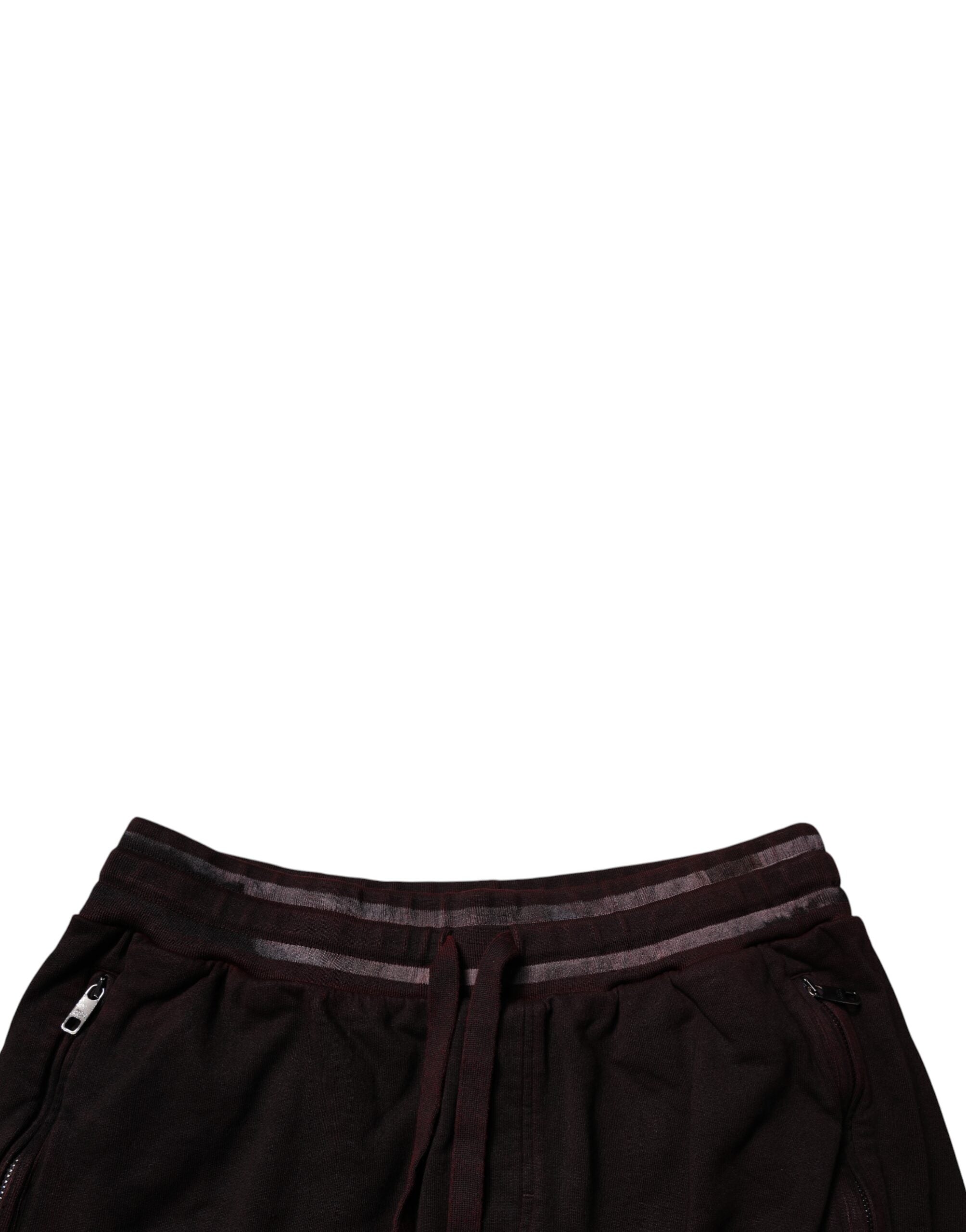 Dolce & Gabbana Maroon Baumwolle Logo Plaque Männer Bermuda Shorts-5