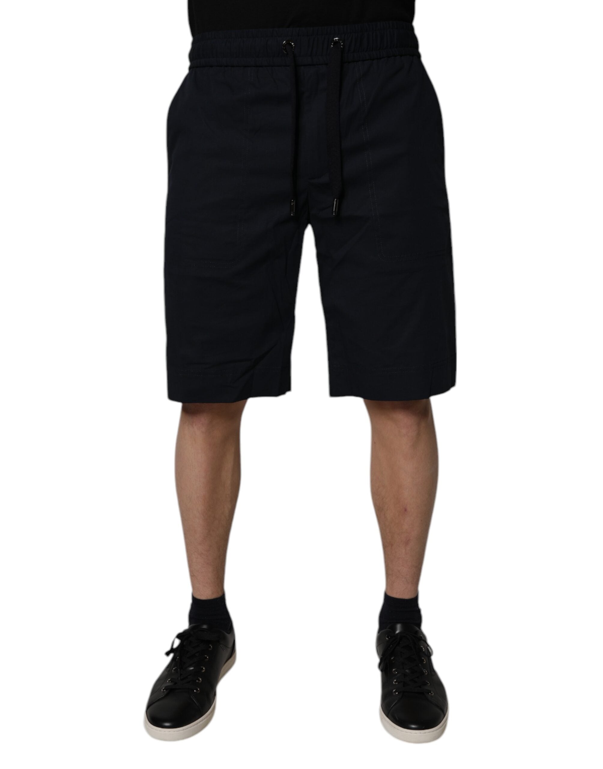 Dolce & Gabbana Black Cotton Sweatshorts Men's Bermuda Shorts-2