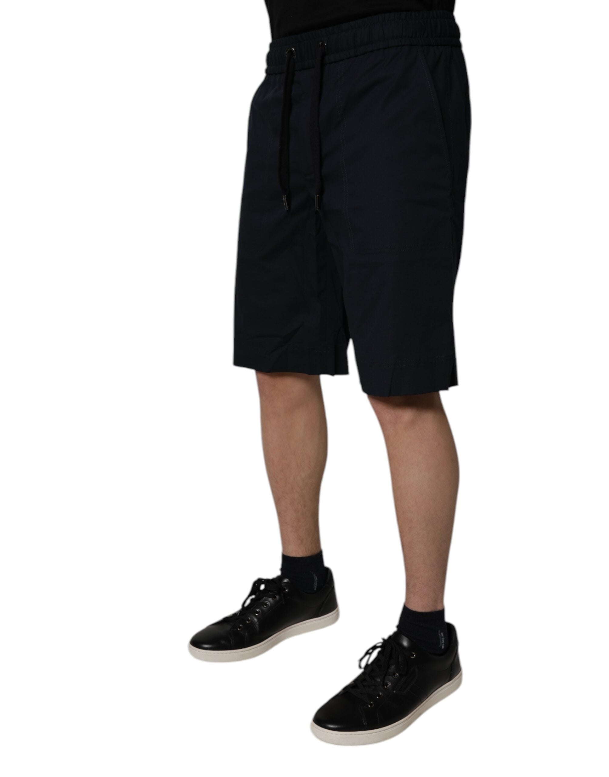 Dolce & Gabbana Black Cotton Sweatshorts Men's Bermuda Shorts-3