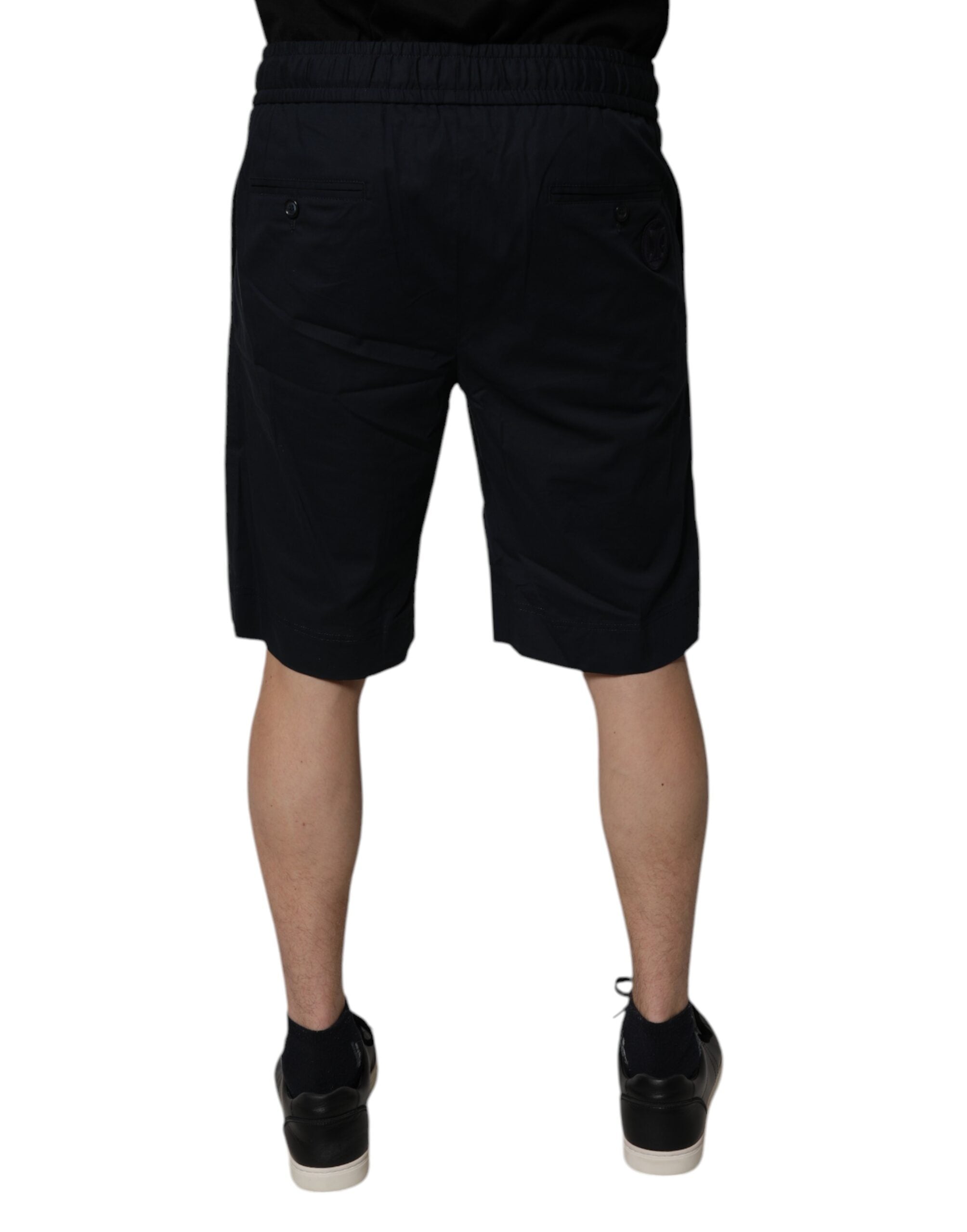 Dolce & Gabbana Black Cotton Sweatshorts Men's Bermuda Shorts-4