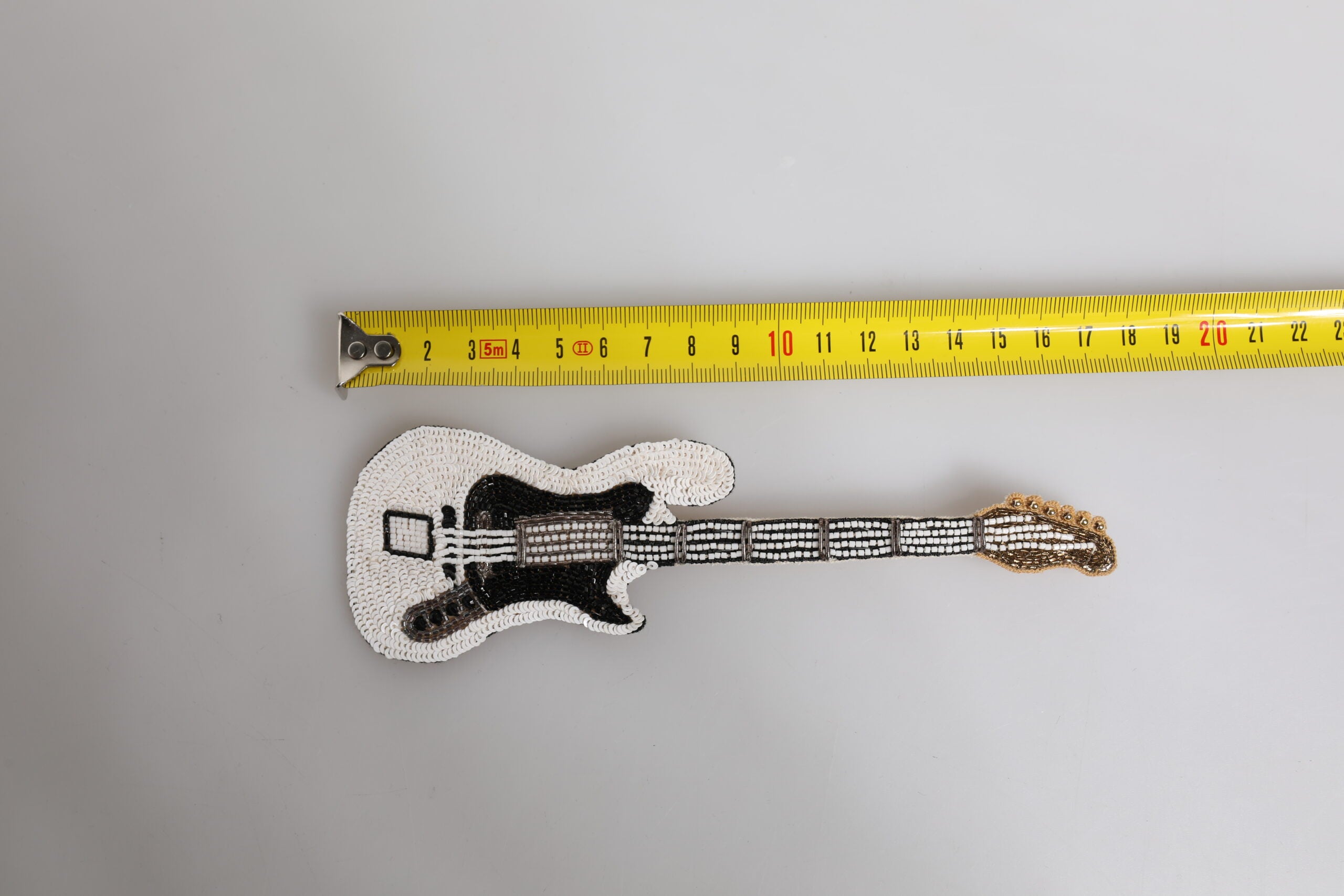 Dolce & Gabbana Gold Brass Logo Beaded Guitar Pin Brooch-5