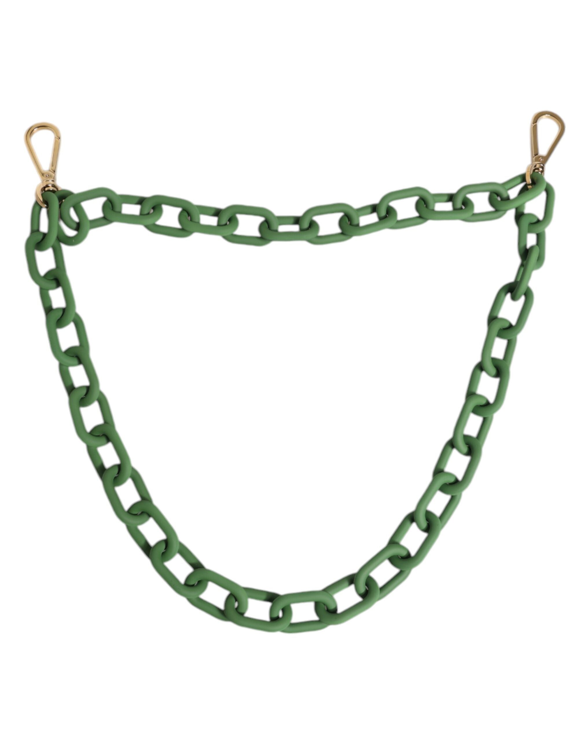 Dolce & Gabbana Green Plexiglas Acrylic Chunky Gold Hardware Wallet Chain-2