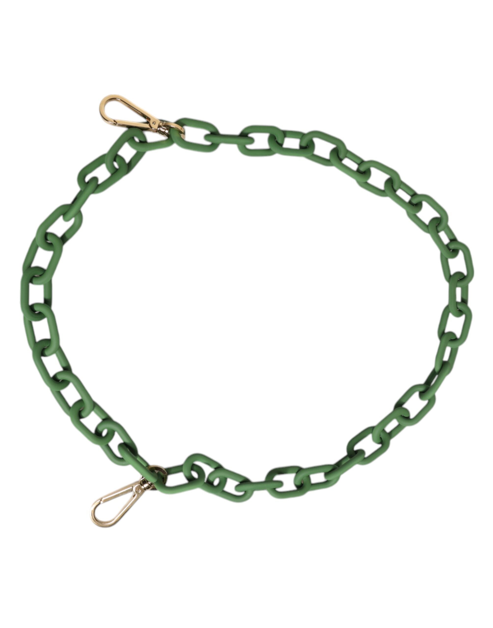 Dolce & Gabbana Green Plexiglas Acrylic Chunky Gold Hardware Wallet Chain-4