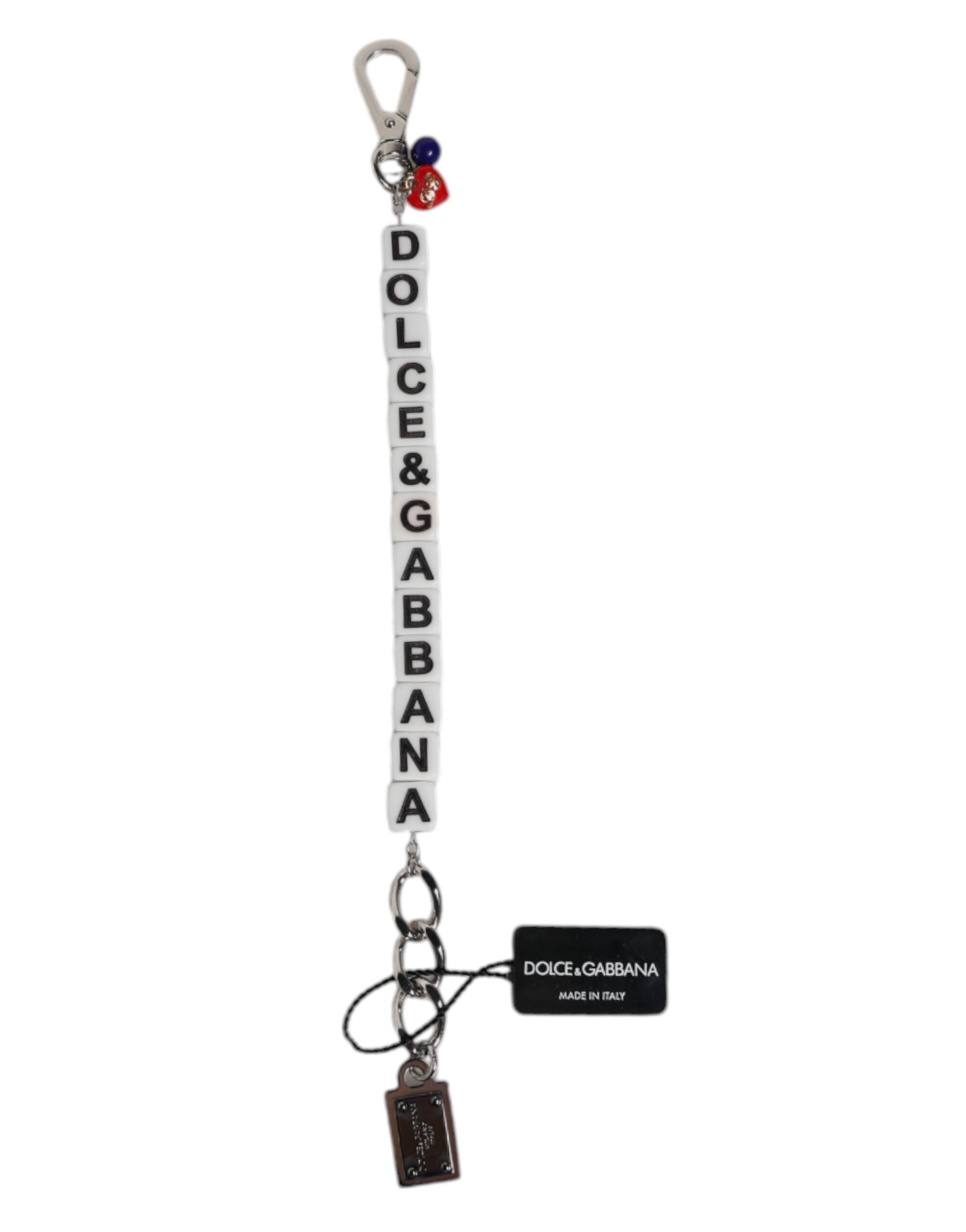 Dolce & Gabbana Silber Messing Kette Würfel Logo verschönert Charme Armband-2