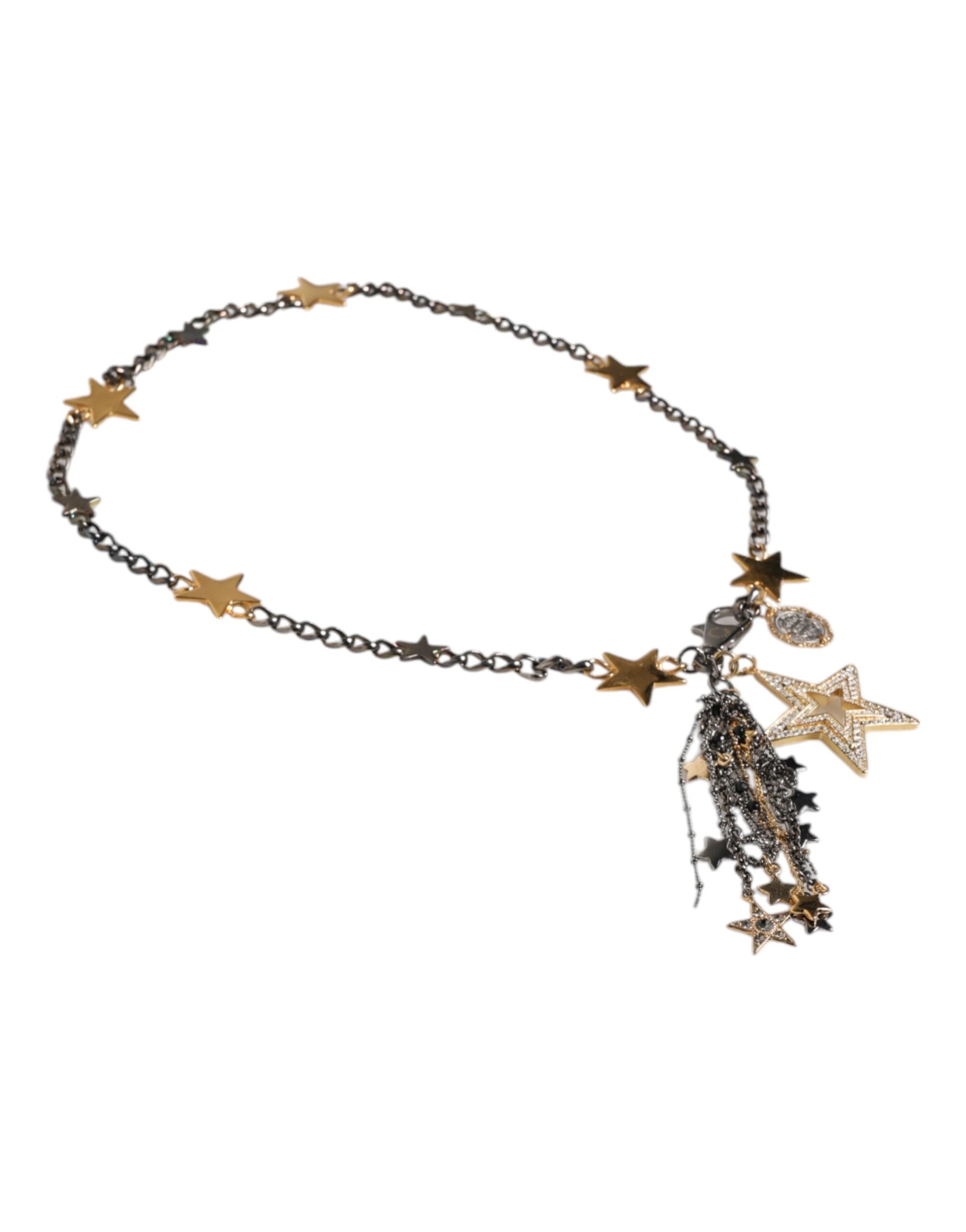 Dolce & Gabbana silver gold brass embellished waist chain belt-3