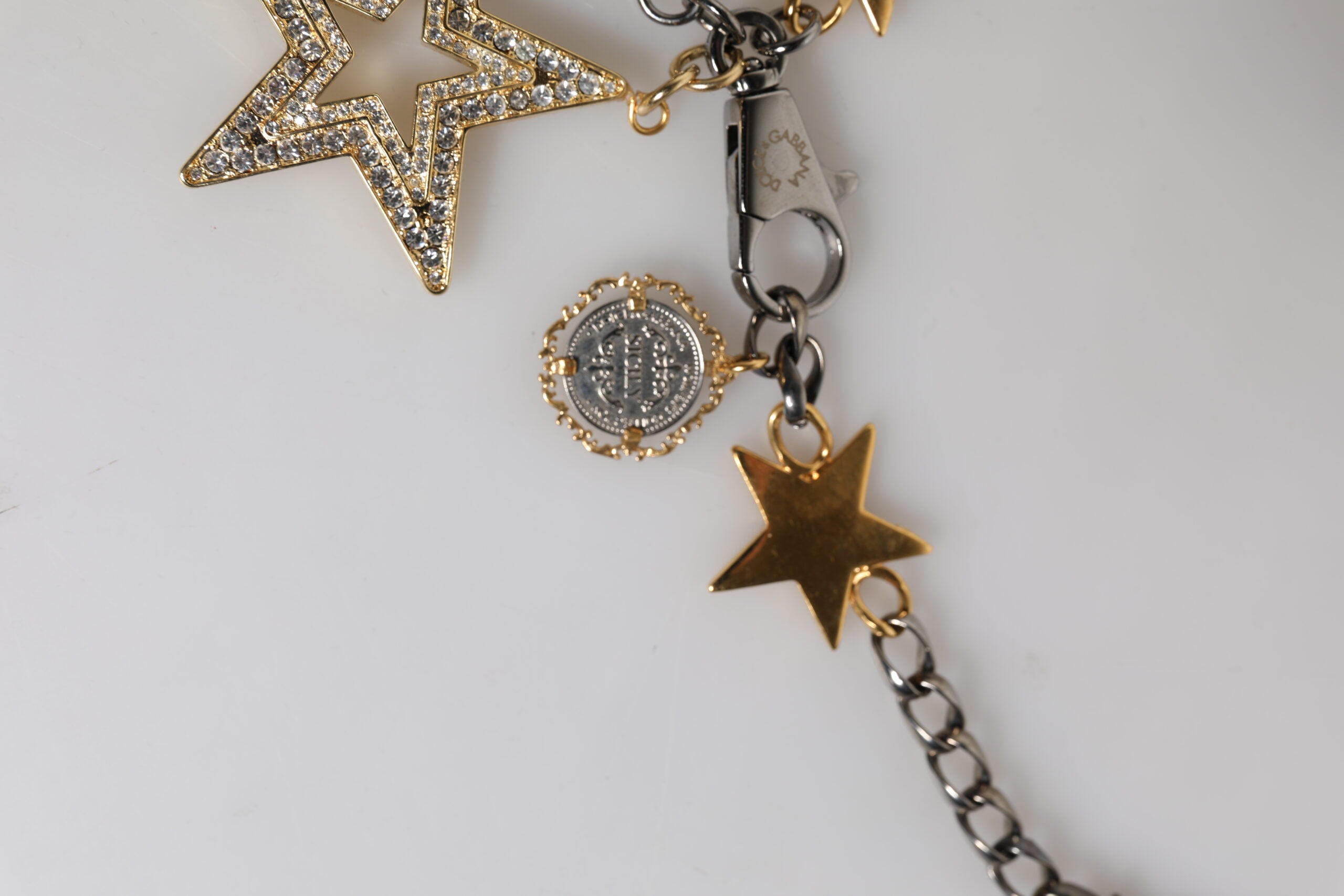 Dolce & Gabbana silver gold brass embellished waist chain belt-6