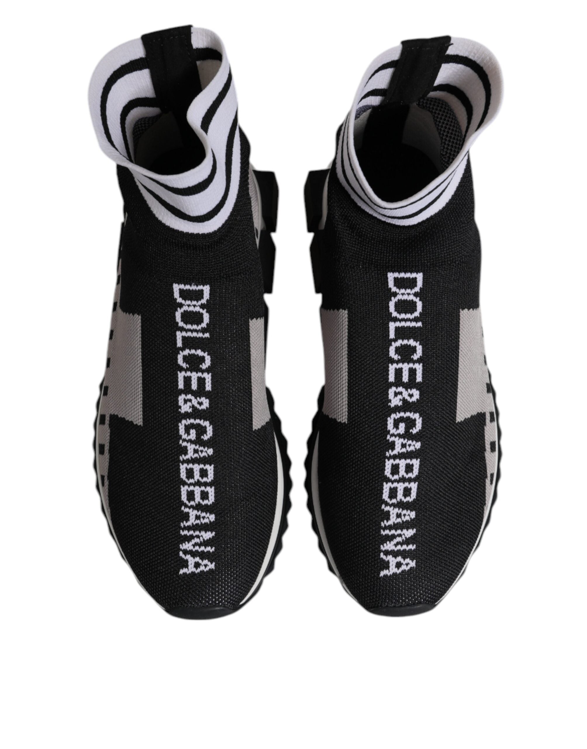 Dolce & Gabbana Schwarz Grau Sorrento Socken Frauen Turnschuhe Schuhe-3