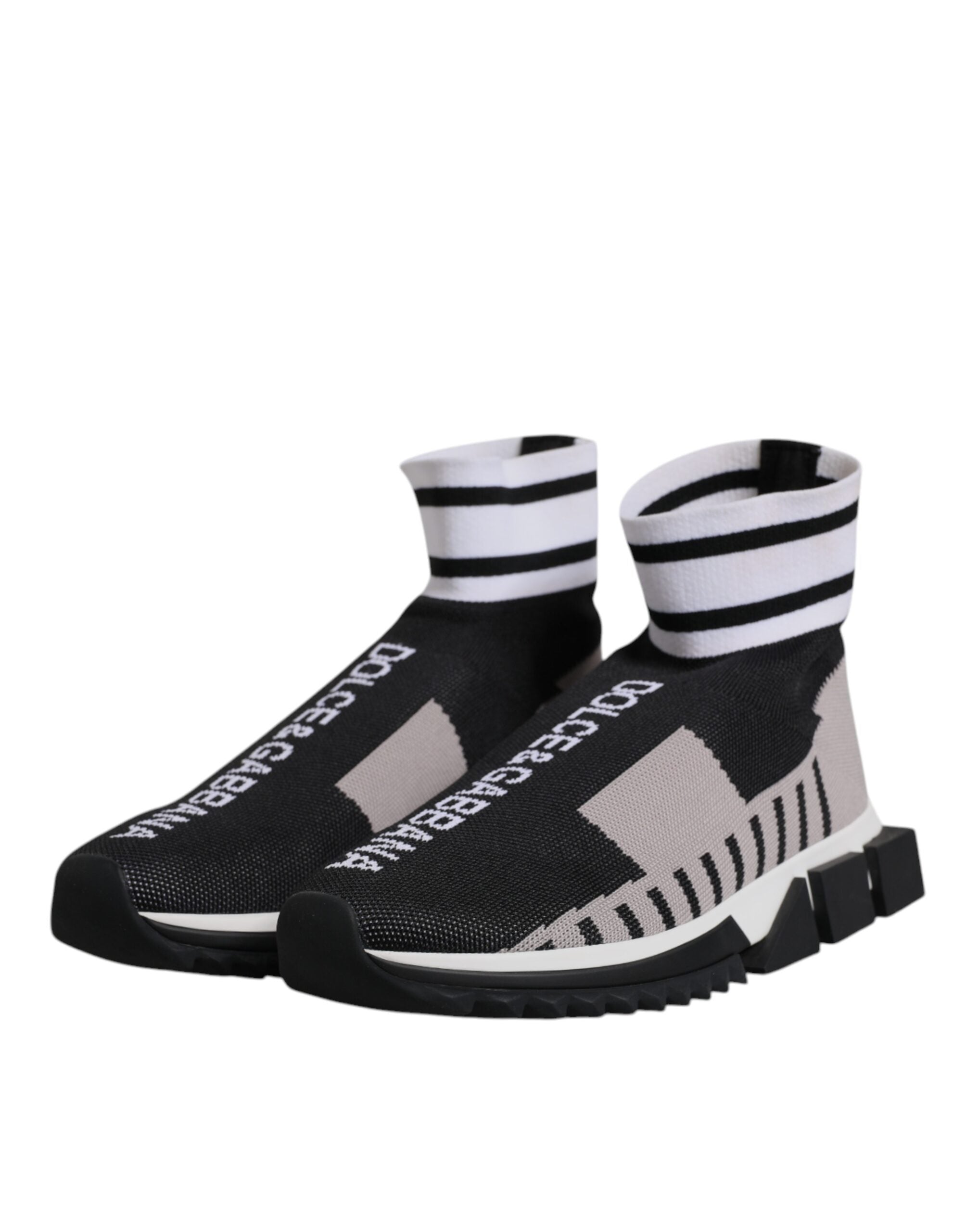 Dolce & Gabbana Schwarz Grau Sorrento Socken Frauen Turnschuhe Schuhe-4