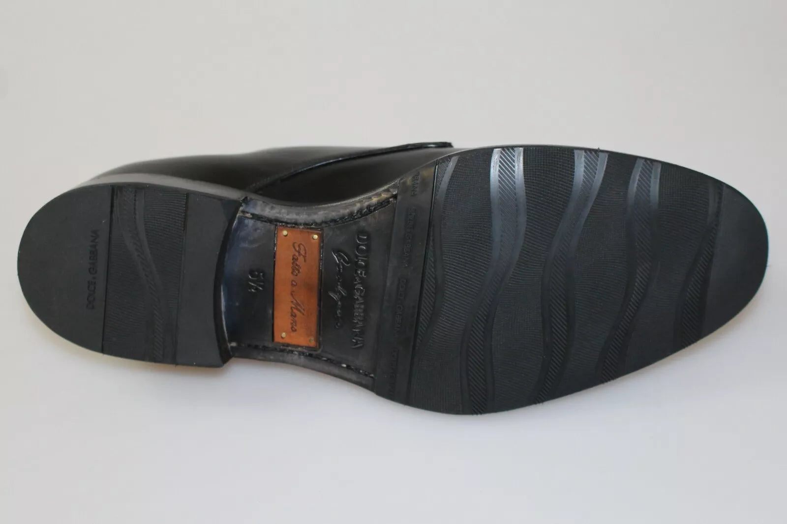 Dolce & Gabbana Black Leather Sartoria Handmade Shoes-7
