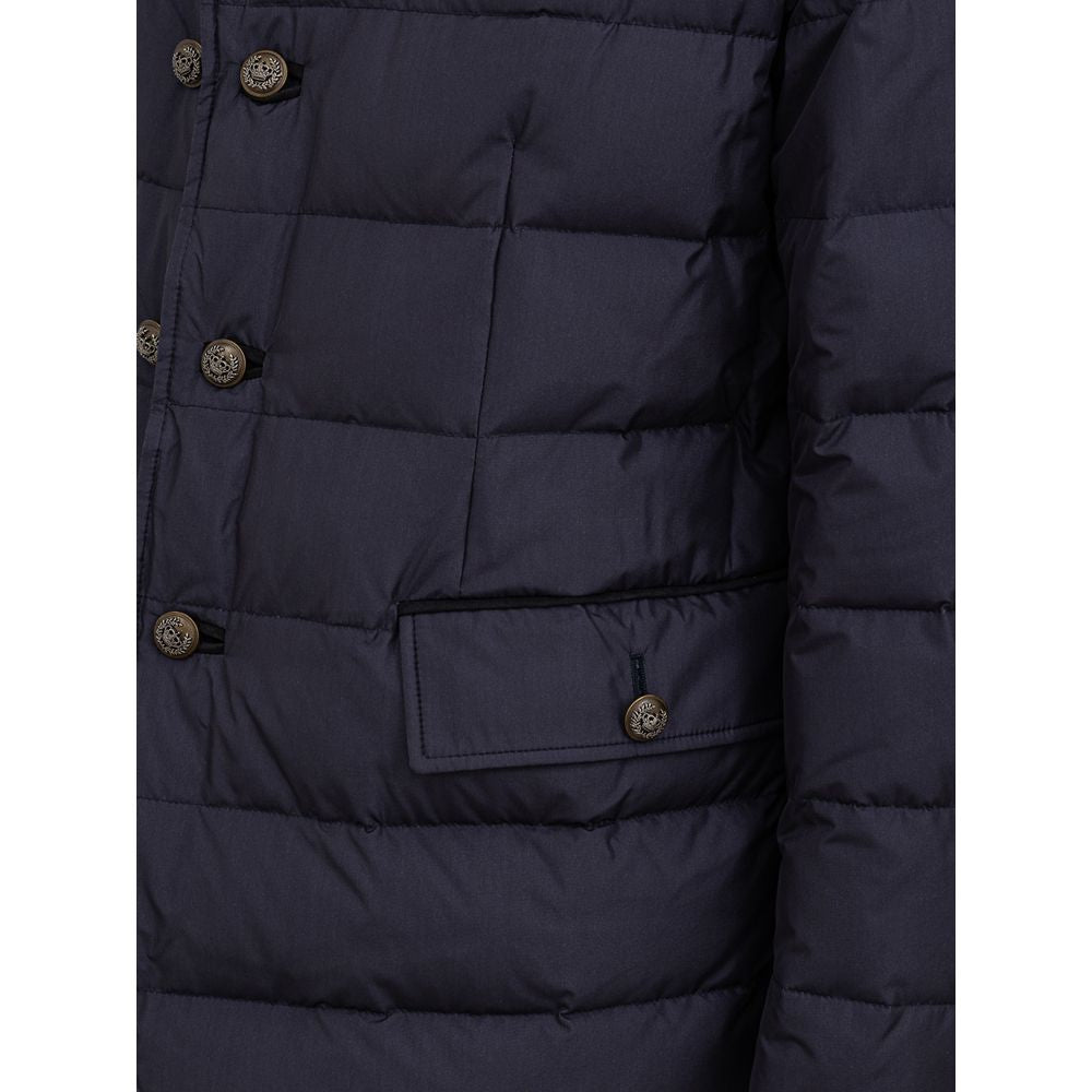 Dolce & Gabbana Blue Polyester Coat-4