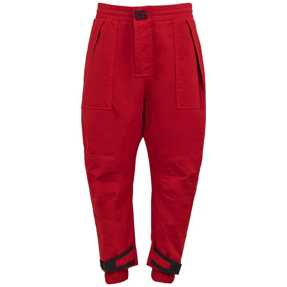 Dolce & Gabbana Red polyamide sports leggings-1