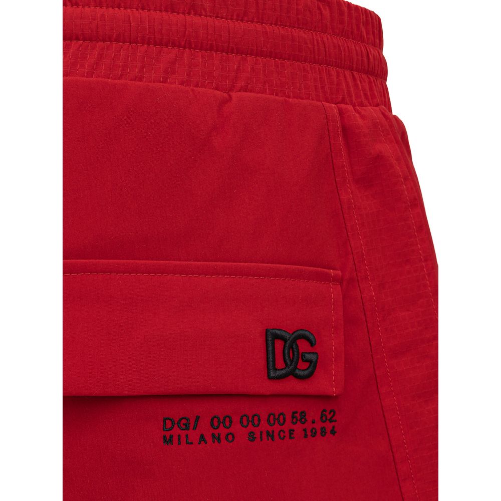 Dolce & Gabbana Red polyamide sports leggings-3