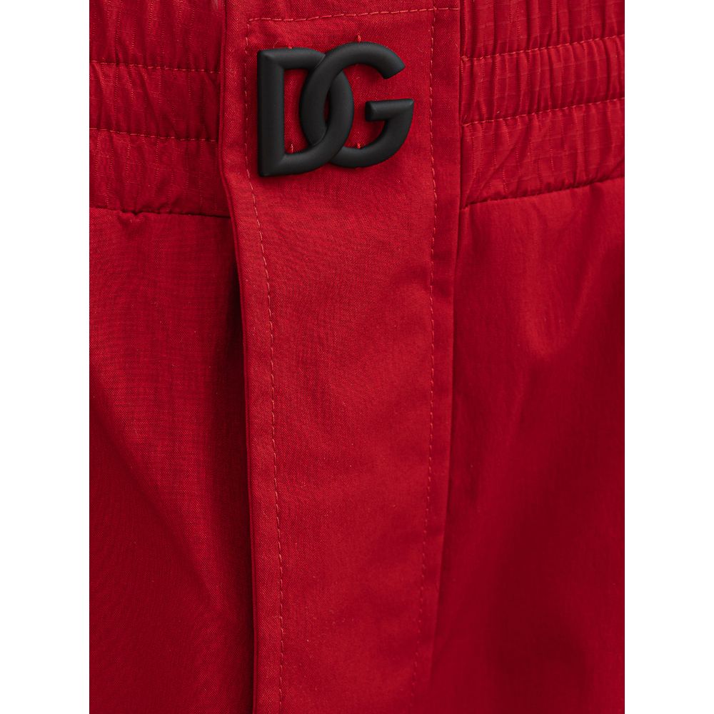 Dolce & Gabbana Red polyamide sports leggings-4