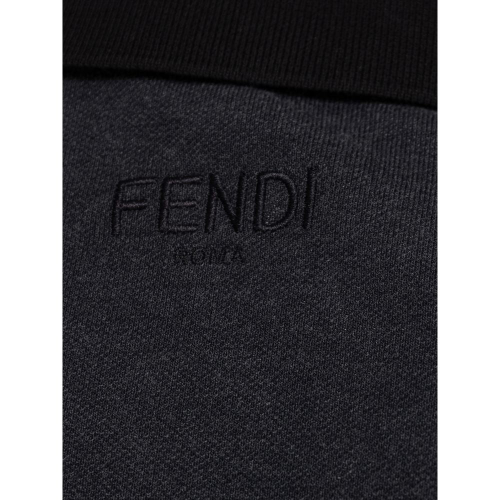 Polo de algodón negro Fendi-4