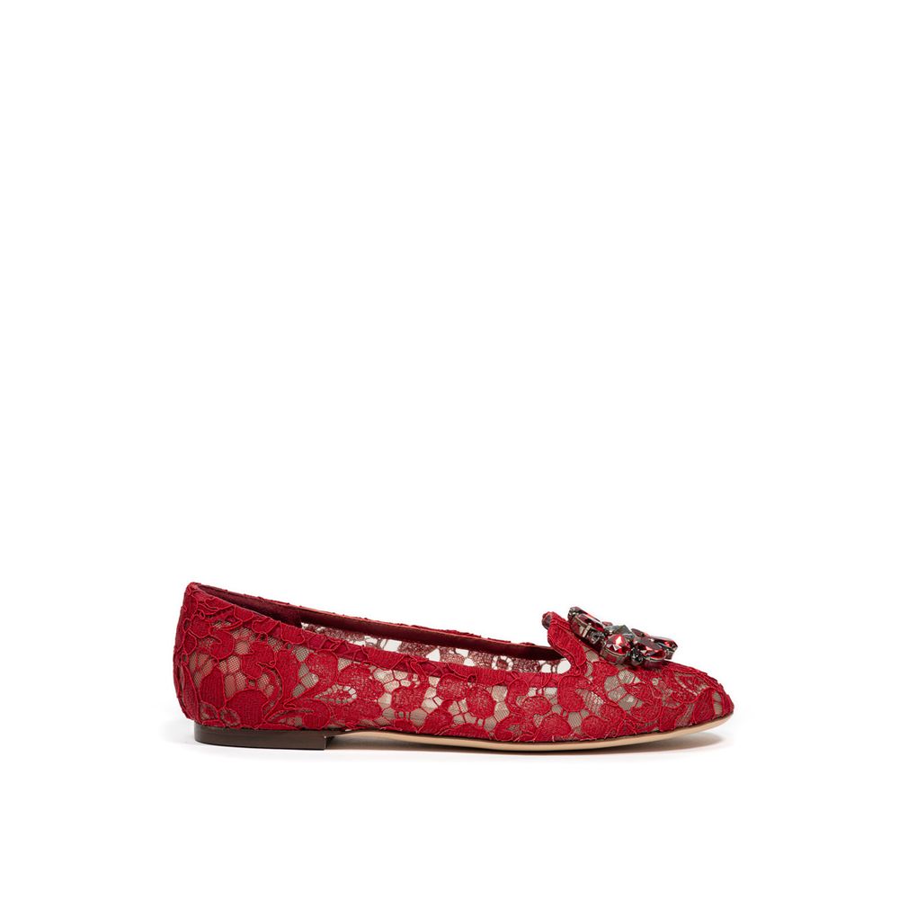 Dolce & Gabbana Rote Ballett-Flats aus Viskose-1