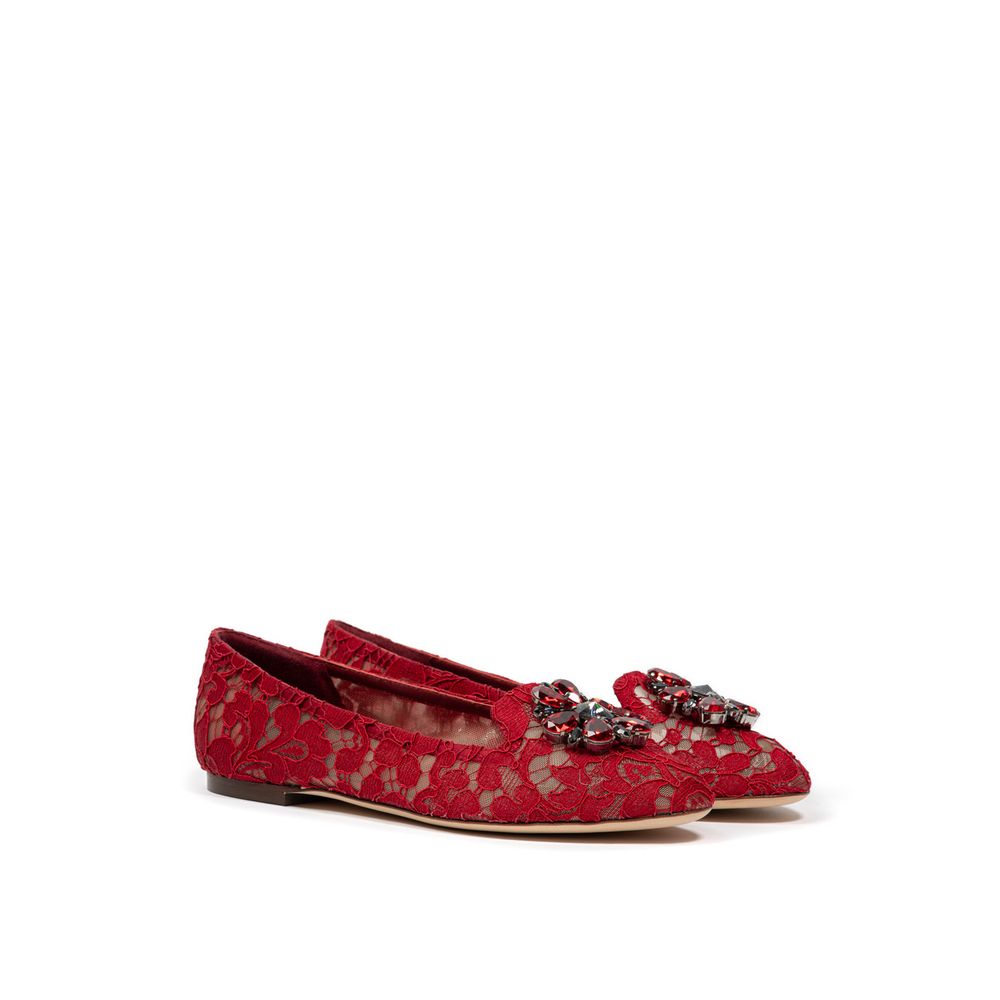 Dolce & Gabbana Rote Ballett-Flats aus Viskose-2