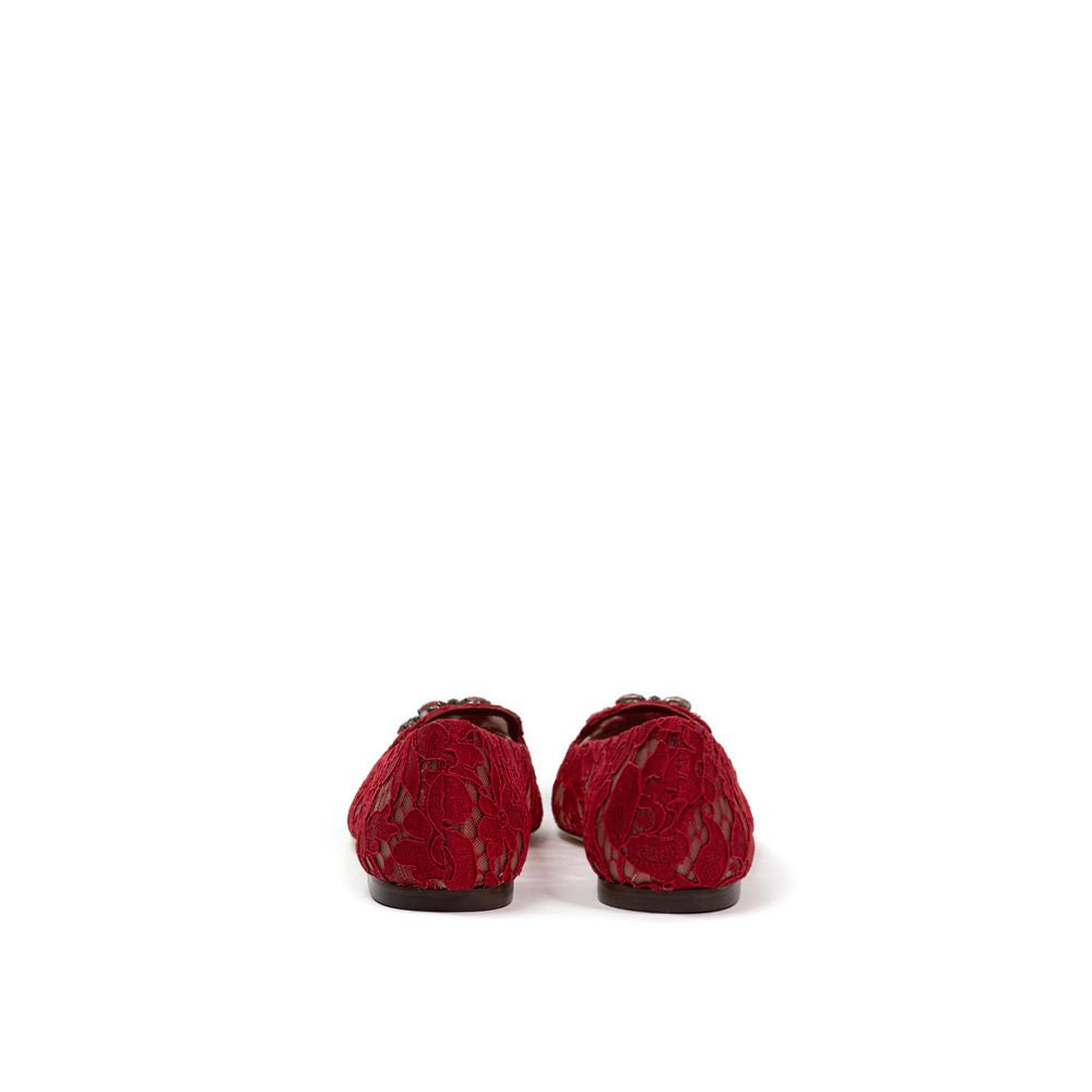 Dolce & Gabbana Rote Ballett-Flats aus Viskose-3