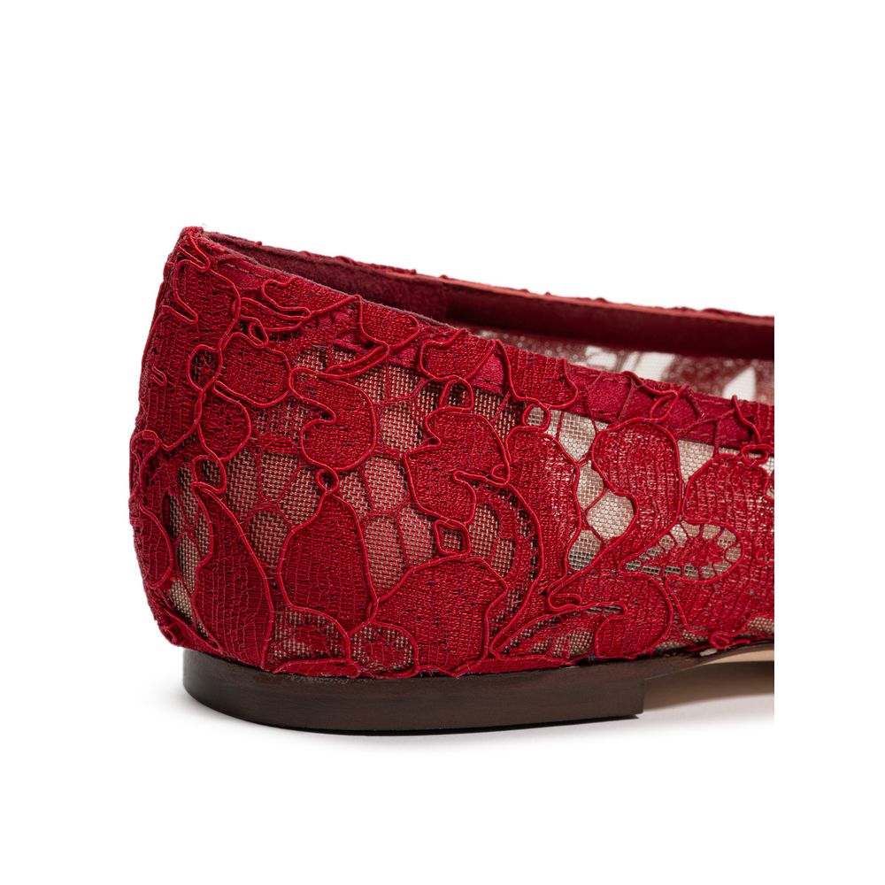 Dolce & Gabbana Rote Ballett-Flats aus Viskose-5