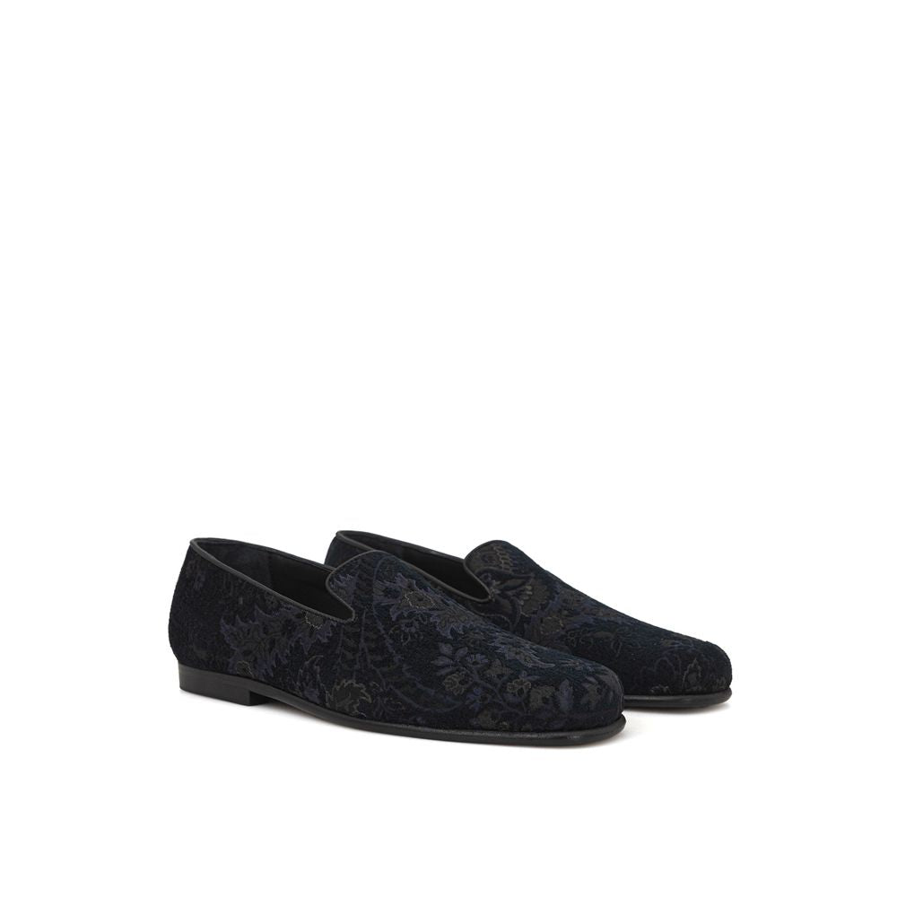 Etro Elegant blue leather slip-on loafers-2
