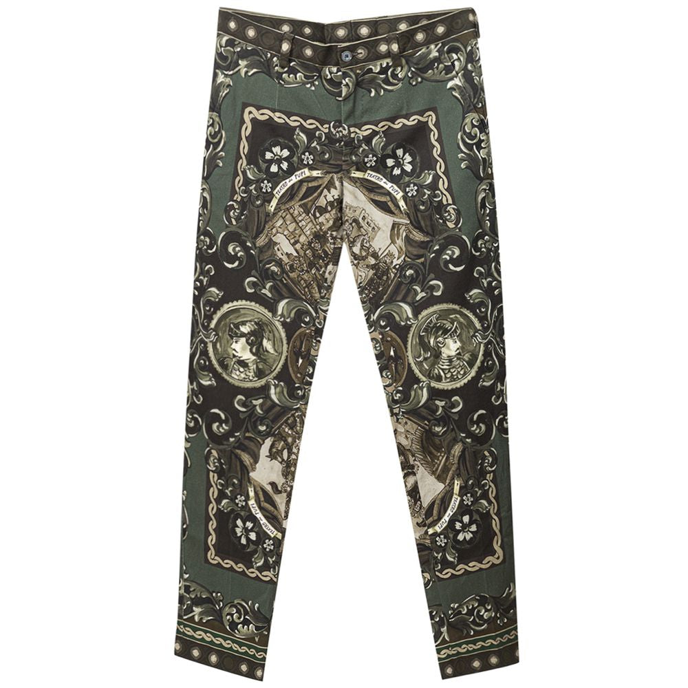 Pantalones chinos de algodón verde Dolce & Gabbana-1