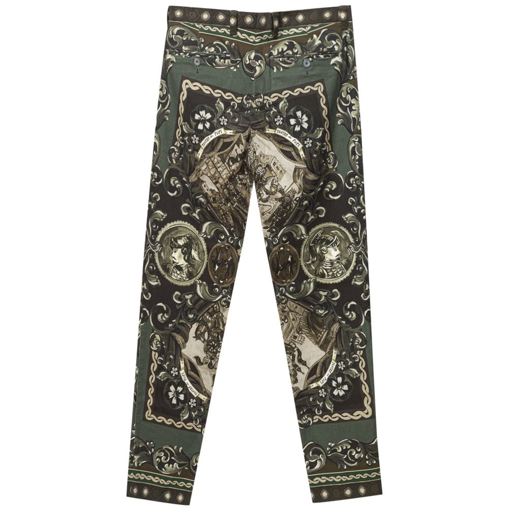 Pantalones chinos de algodón verde Dolce & Gabbana-2