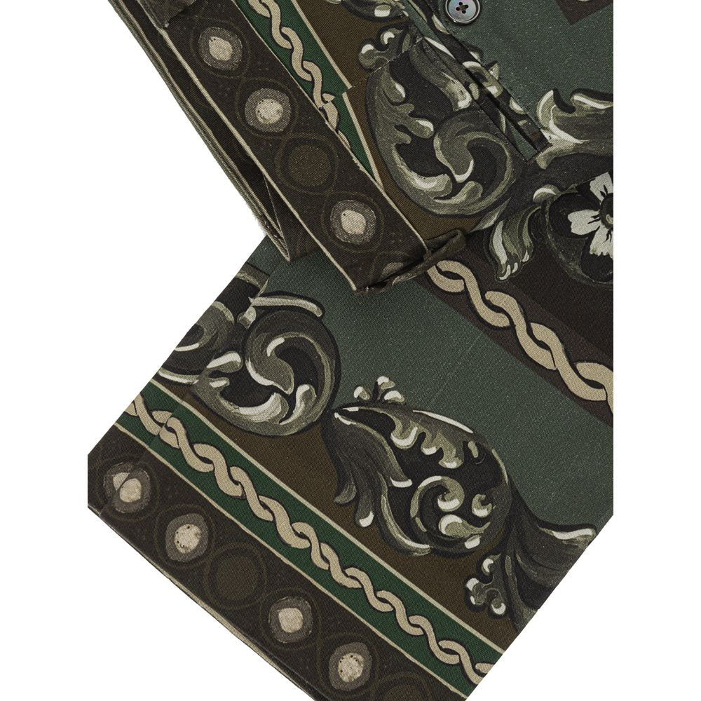 Pantalones chinos de algodón verde Dolce & Gabbana-5