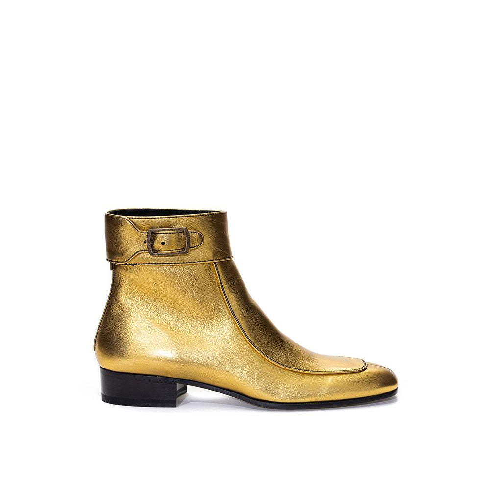 Saint Laurent Goldene Leder-Stiefeletten-1