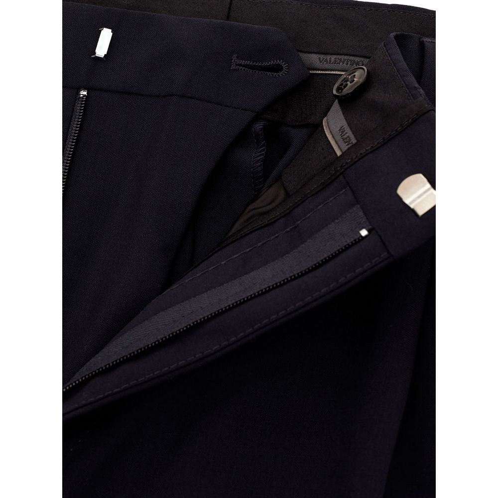 Valentino Elegant Wool Trousers in Black-3