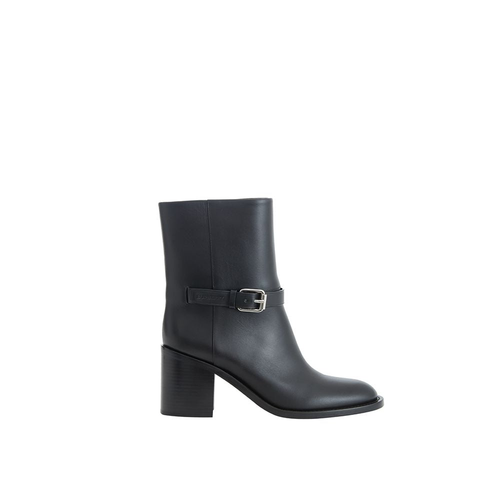 Burberry black leather ankle boots-1