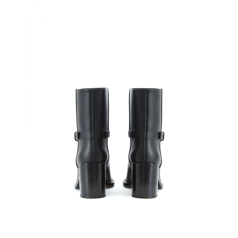 Burberry black leather ankle boots-6