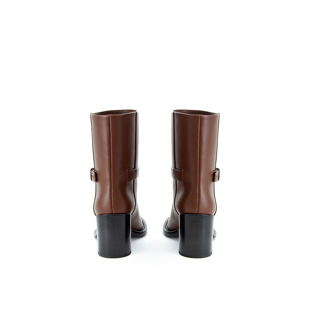 Burberry Braune Leder-Knöchelstiefel-3
