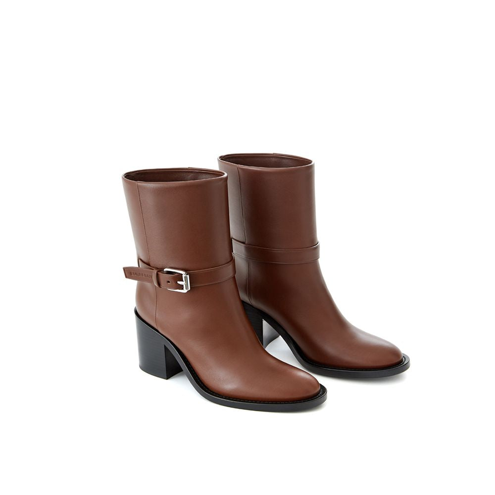 Burberry Braune Leder-Knöchelstiefel-4