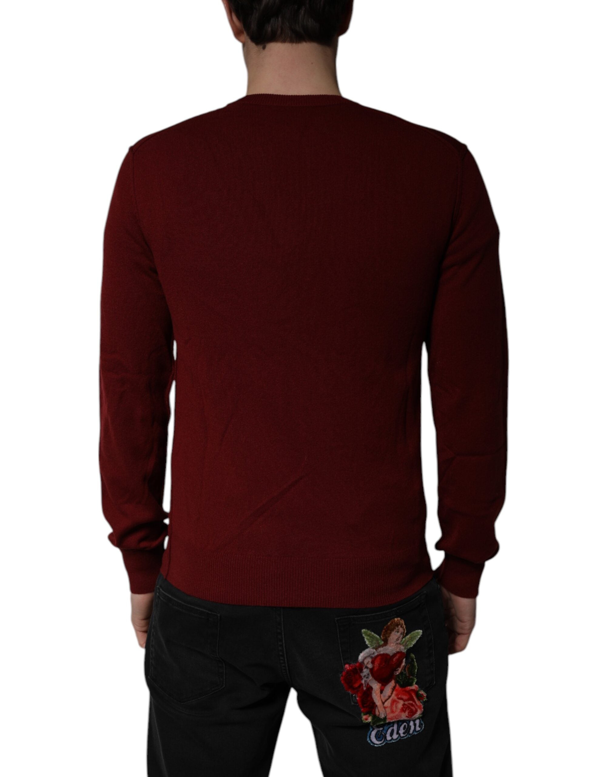 Dolce & Gabbana Kastanienbrauner Kaschmir-Pullover mit V-Ausschnitt für Männer-4