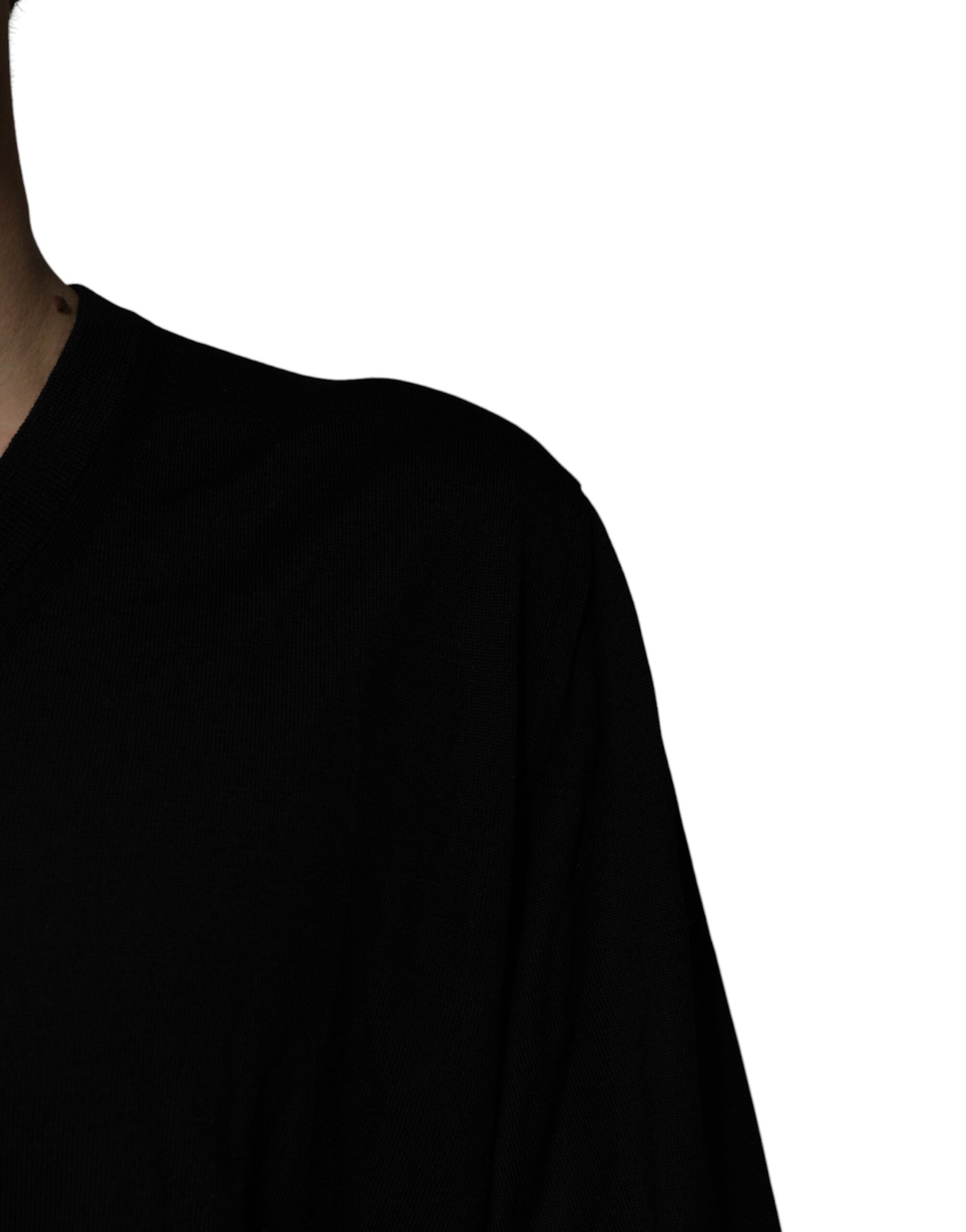 Dolce & Gabbana Black Camouflage V-Neck Sweater-5