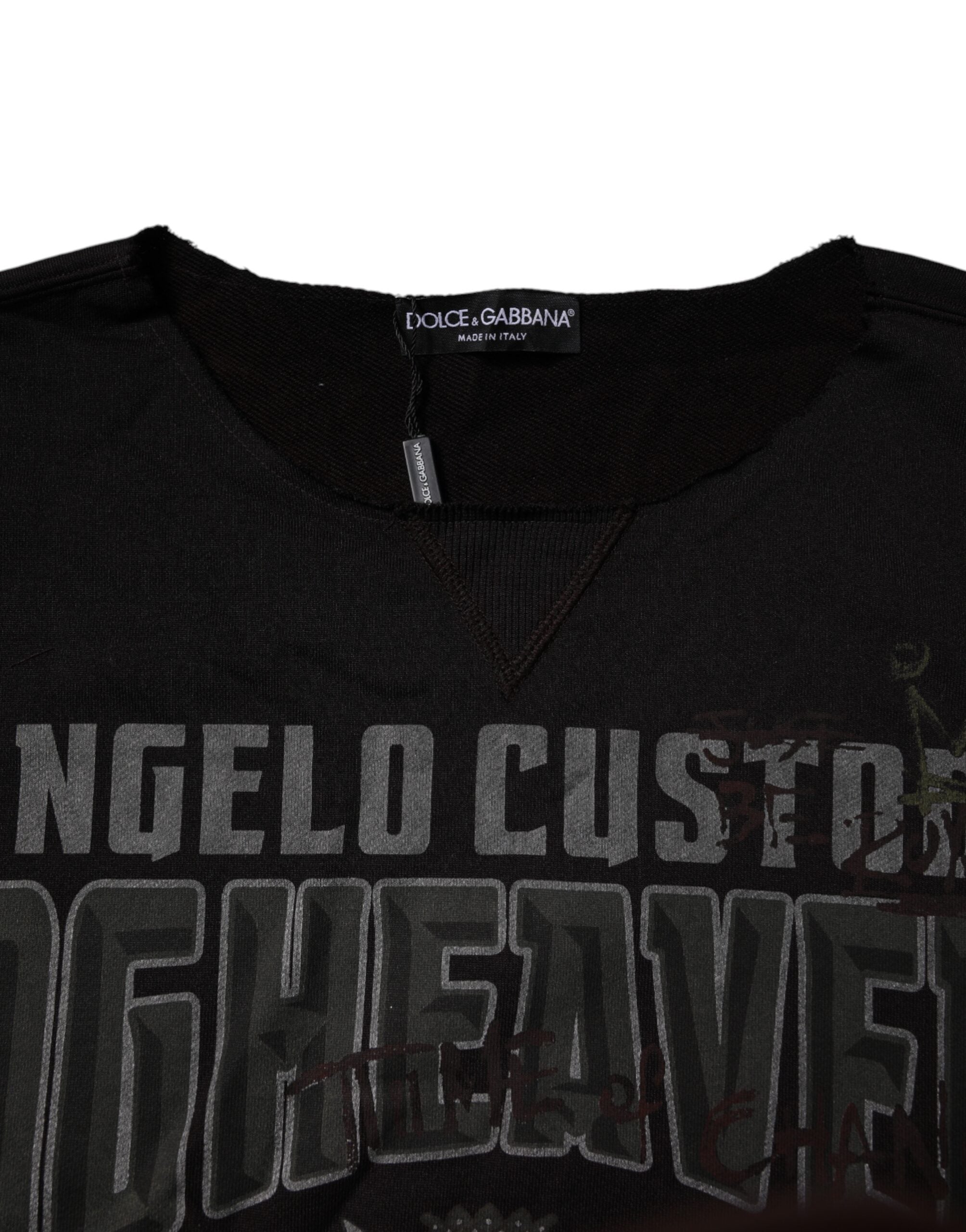 Dolce & Gabbana Schwarzer DG Heaven Pullover mit Rundhalsausschnitt-6
