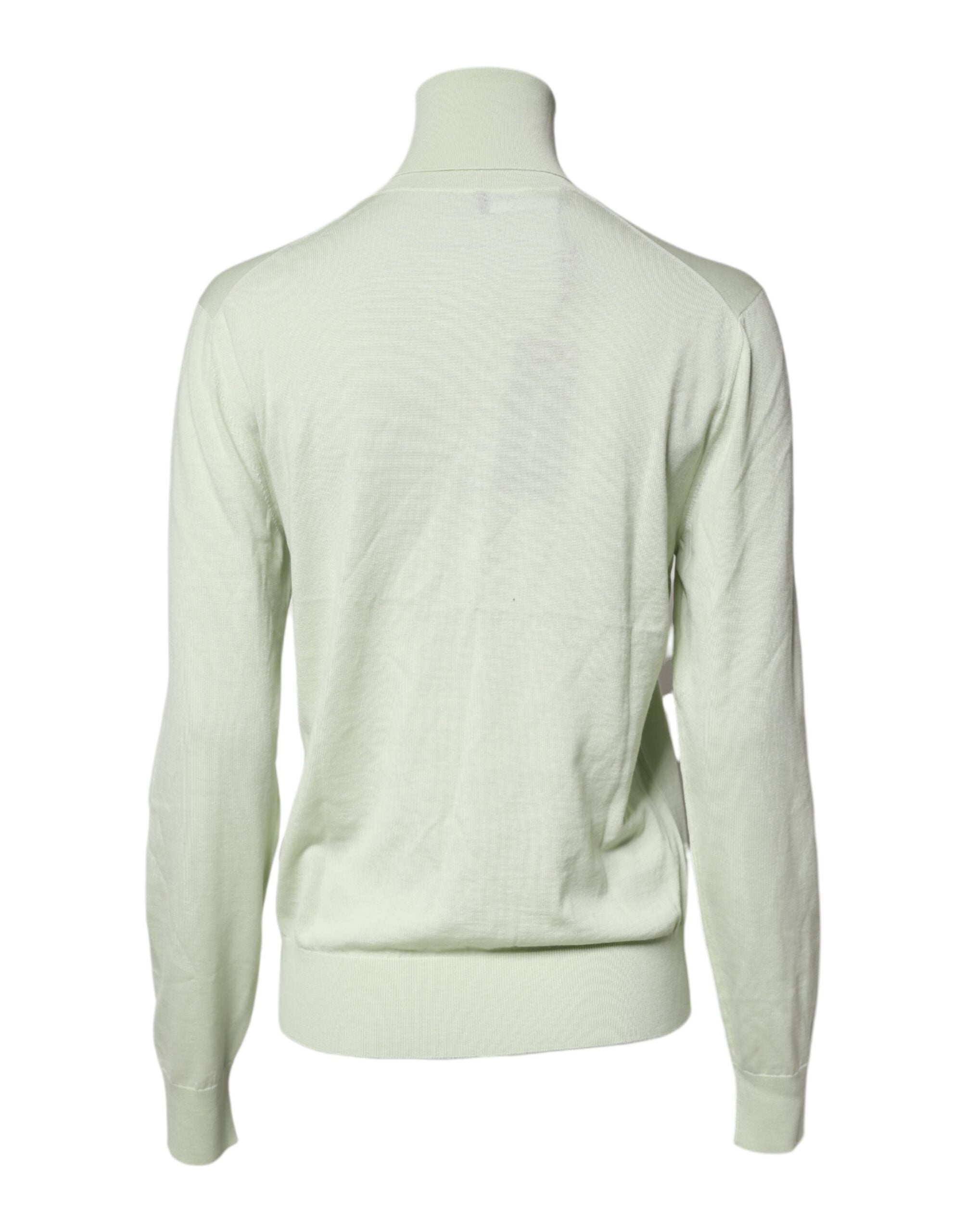 Jersey de cuello alto Dolce & Gabbana en lana verde claro-4