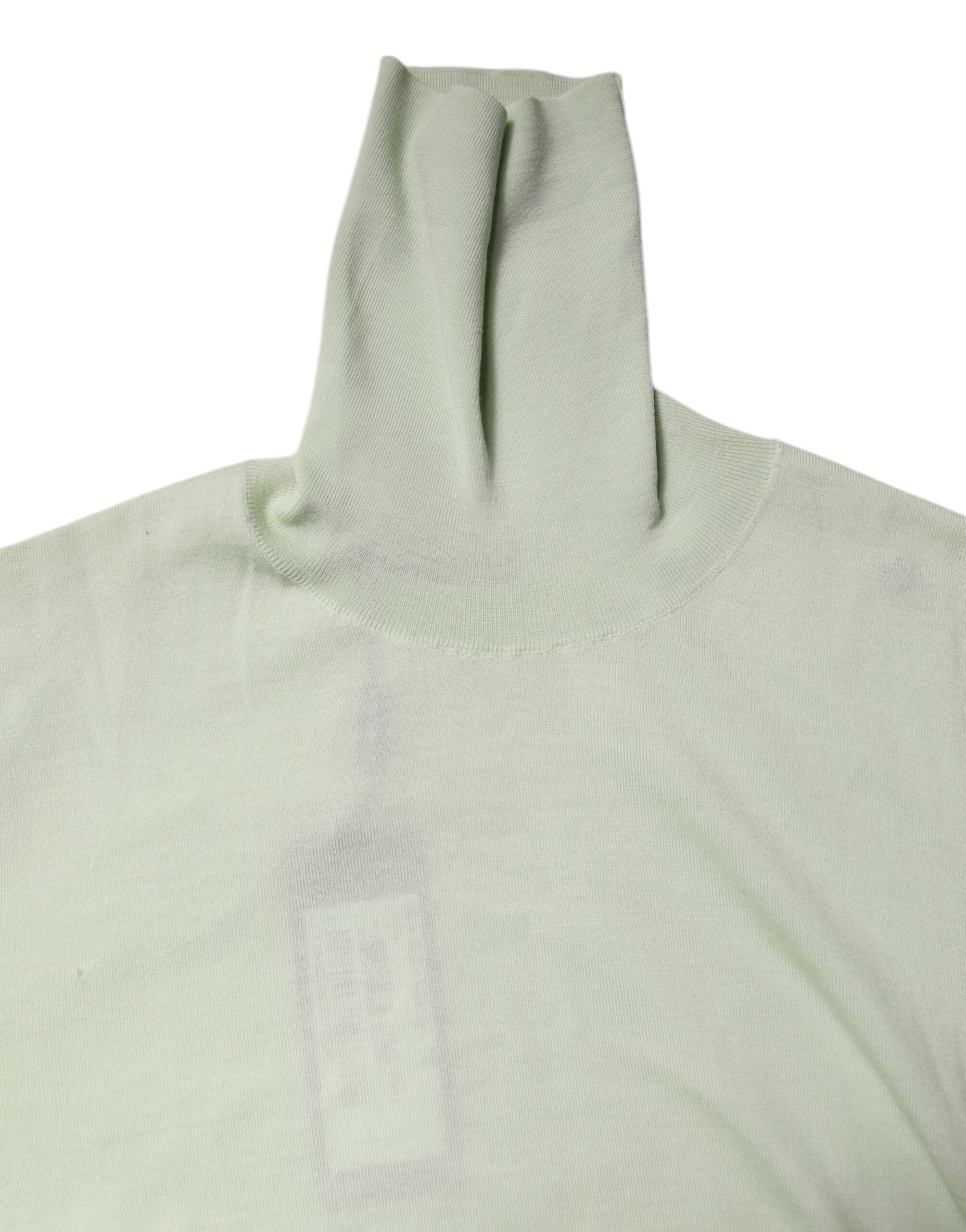 Jersey de cuello alto Dolce & Gabbana en lana verde claro-5
