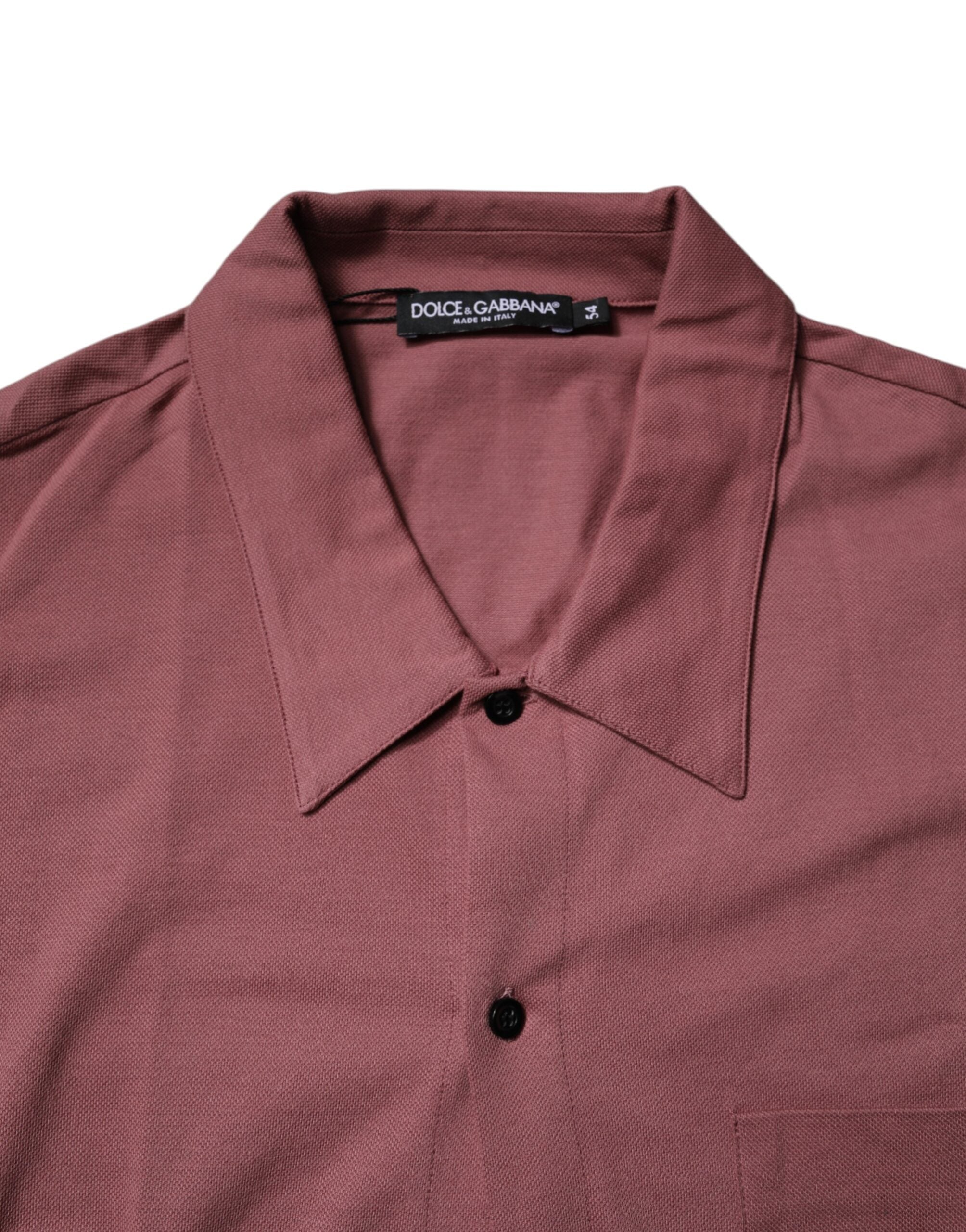Dolce & Gabbana Dark Pink Button Down Casual Polo Shirt for Men-5